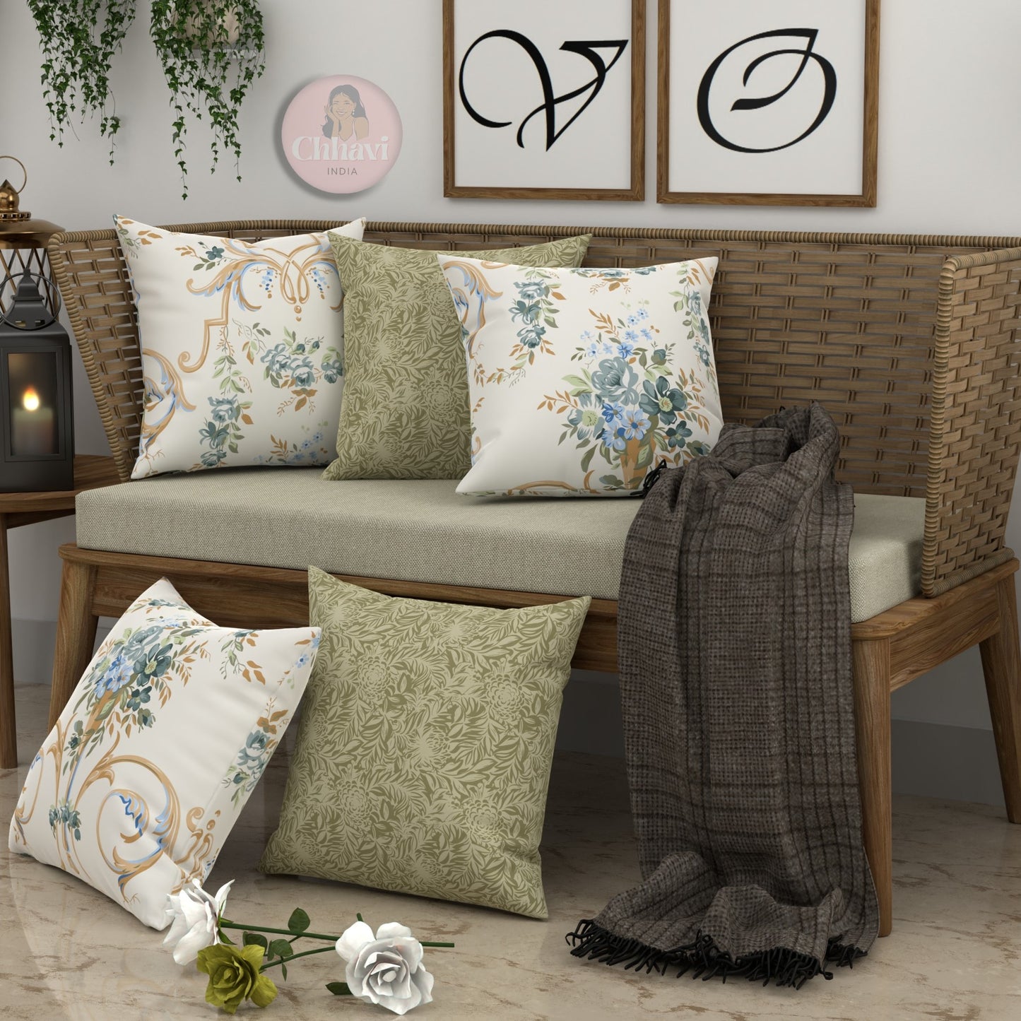 CHHAVI INDIA Microfiber Cushions Cover