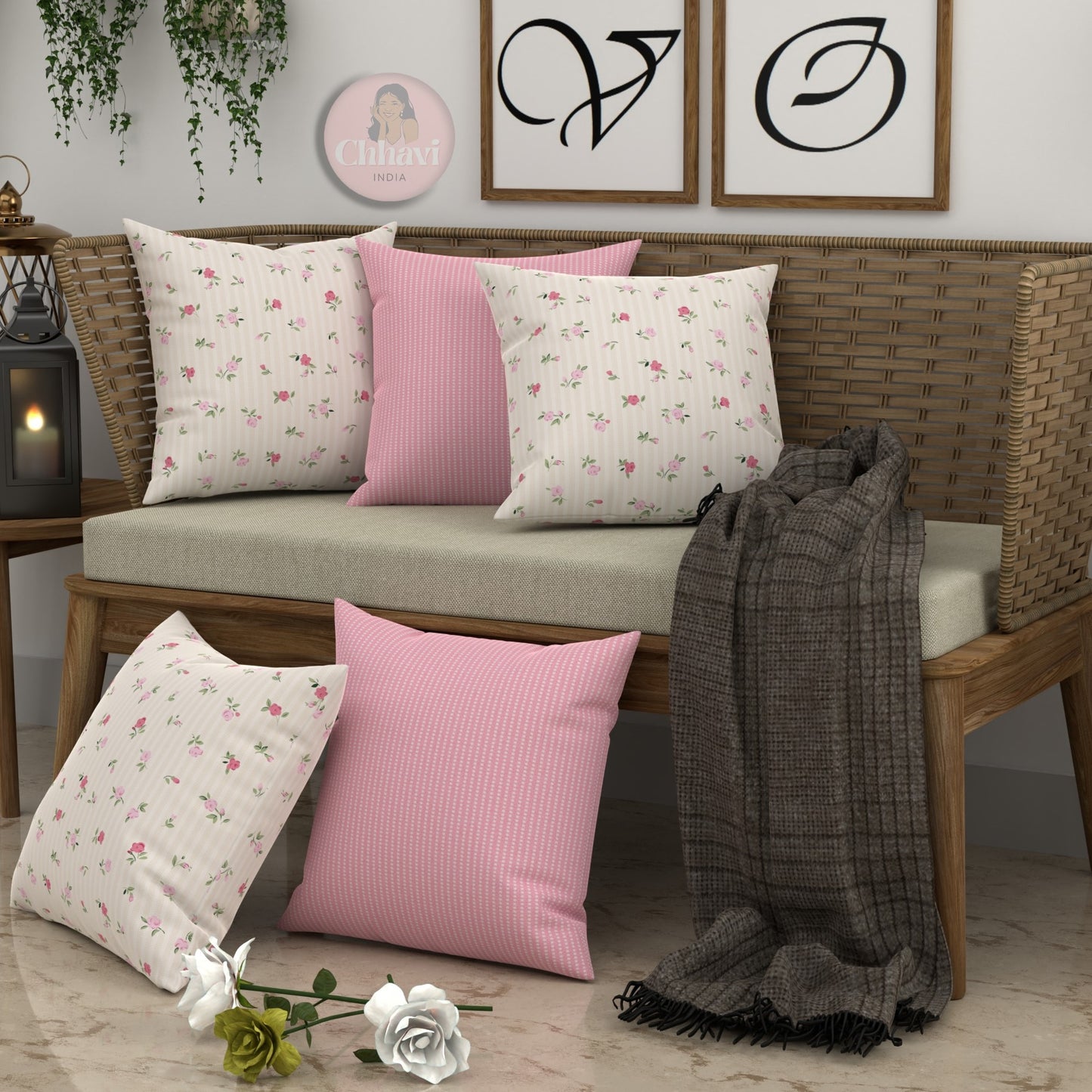 CHHAVI INDIA Microfiber Cushions Cover