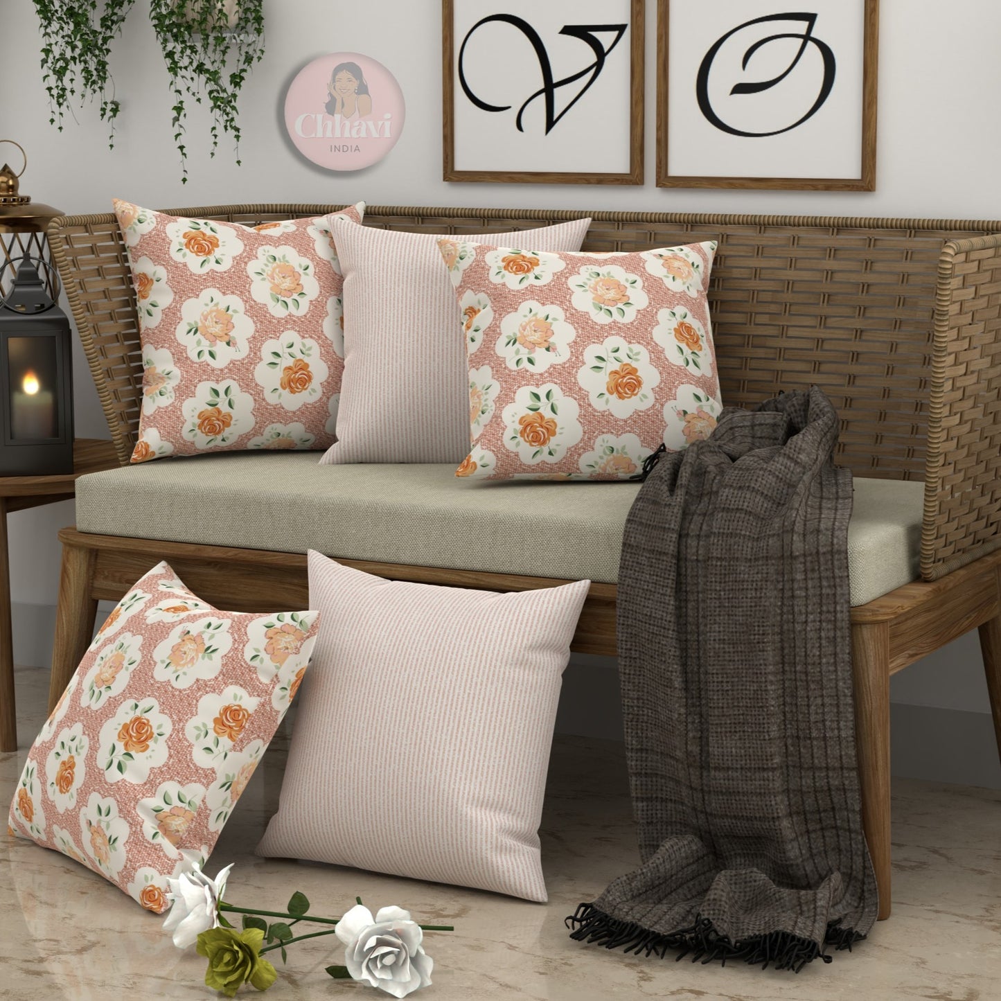 CHHAVI INDIA Microfiber Cushions Cover