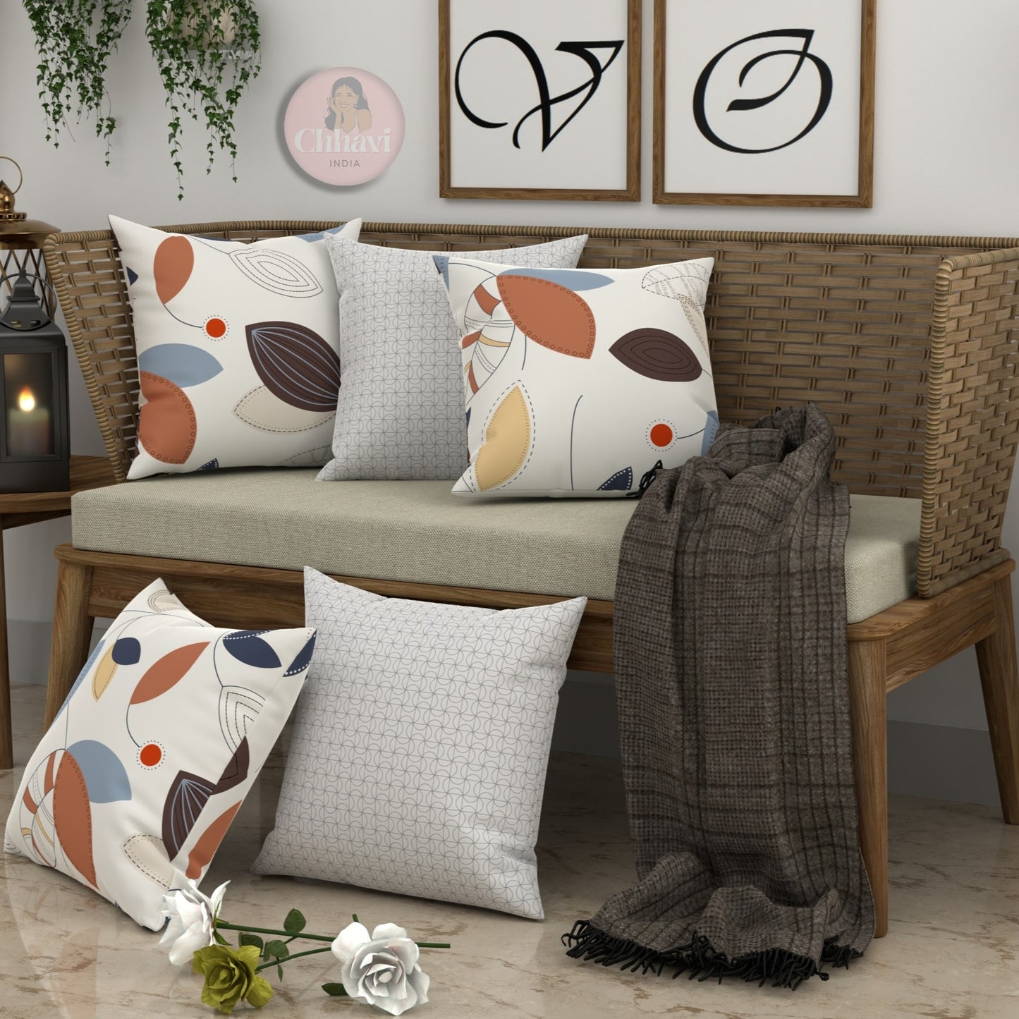CHHAVI INDIA Microfiber Cushions Cover