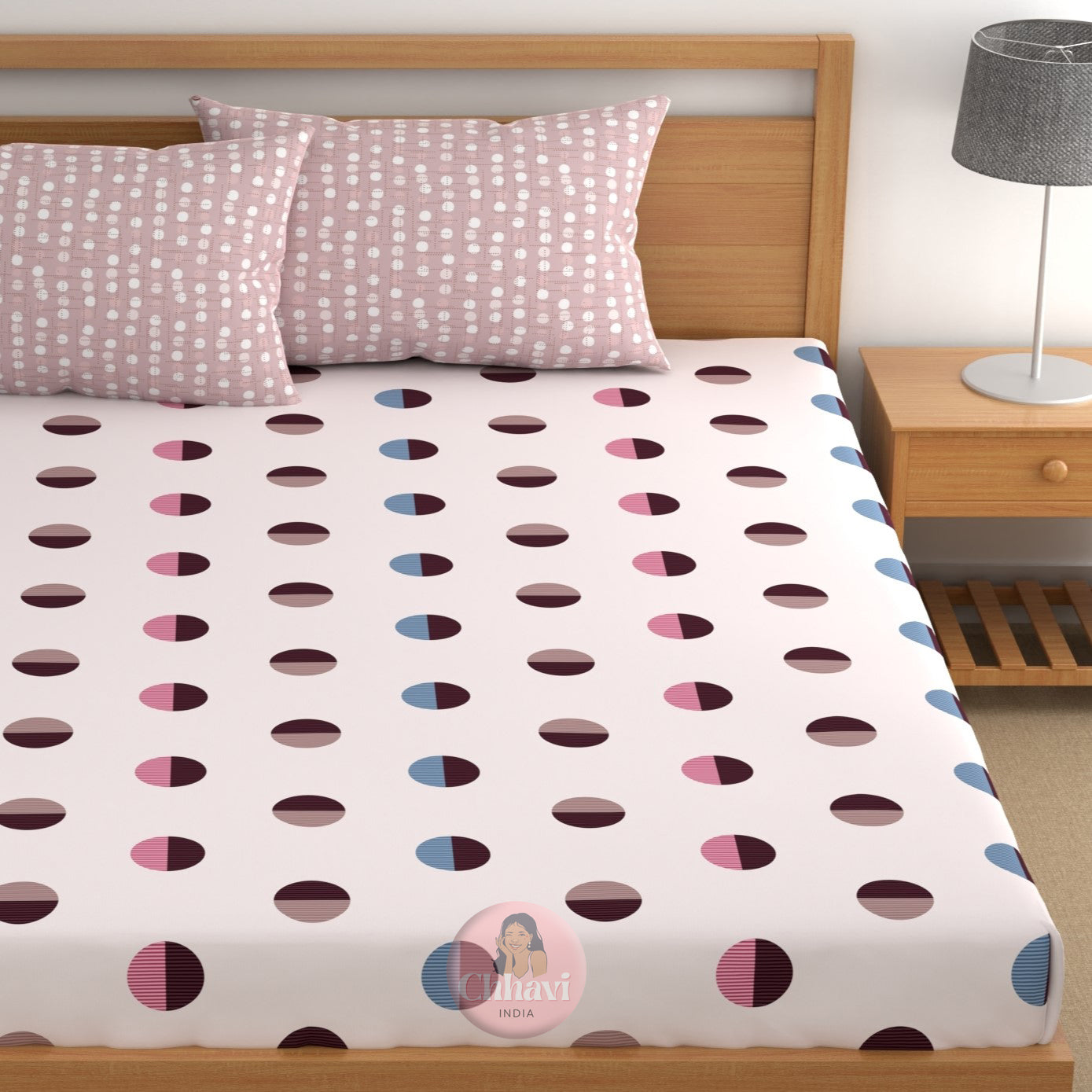 CHHAVI INDIA 210 TC Microfiber Printed King Size Bedsheet With Pillow Covers