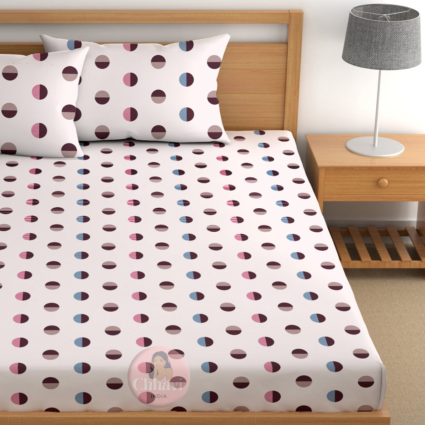 CHHAVI INDIA 210 TC Microfiber Printed Double Bedsheet With 2 Pillow Covers