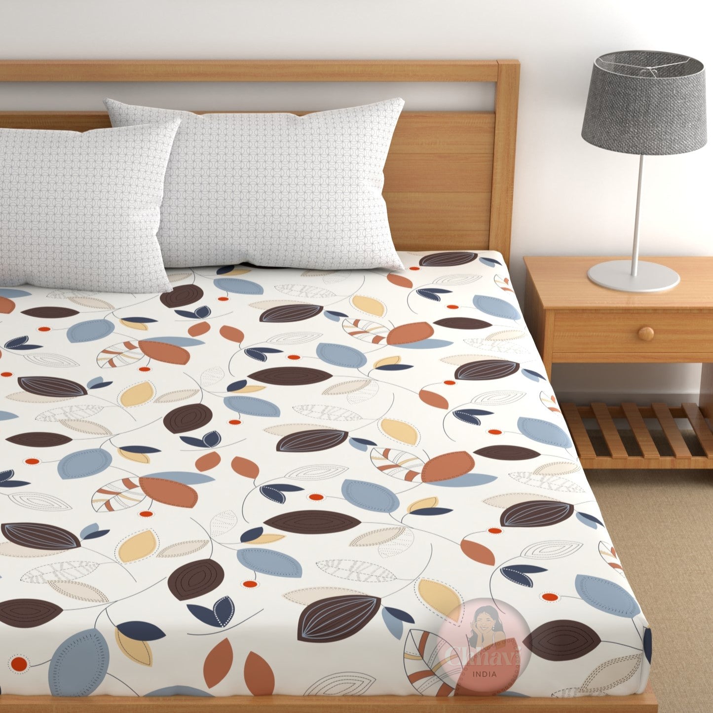 CHHAVI INDIA 210 TC Microfiber Printed King Size Bedsheet With Pillow Covers