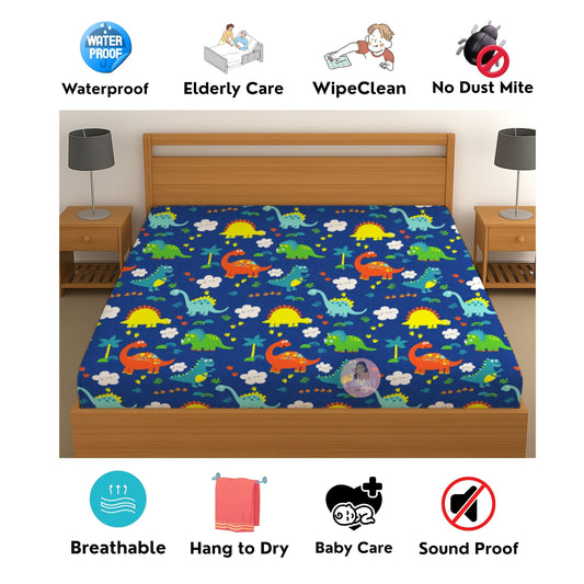 CHHAVI INDIA 210 TC Microfiber Waterproof Printed Fitted (Elastic) Bedsheet