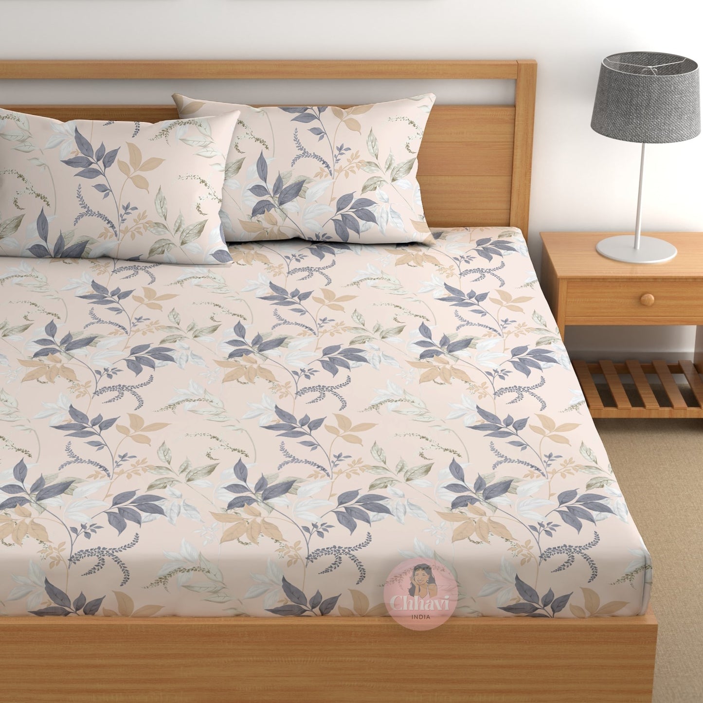 CHHAVI INDIA 210 TC Microfiber Printed Double Bedsheet With Pillow Covers