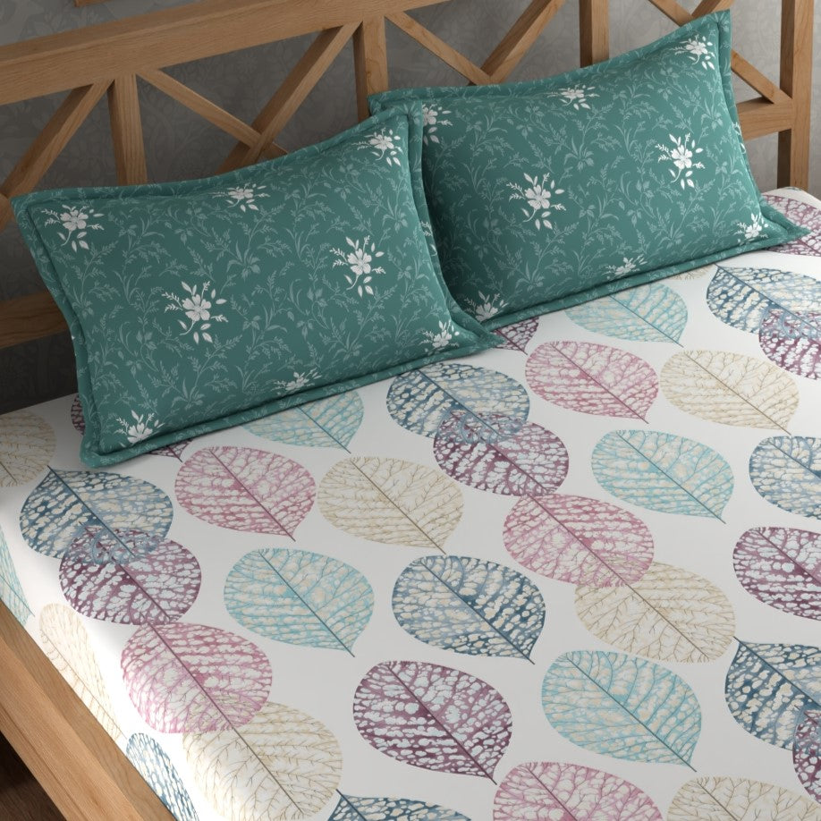 CHHAVI INDIA 210 TC Microfiber Printed King Size Bedsheet With 2 Pillow Covers