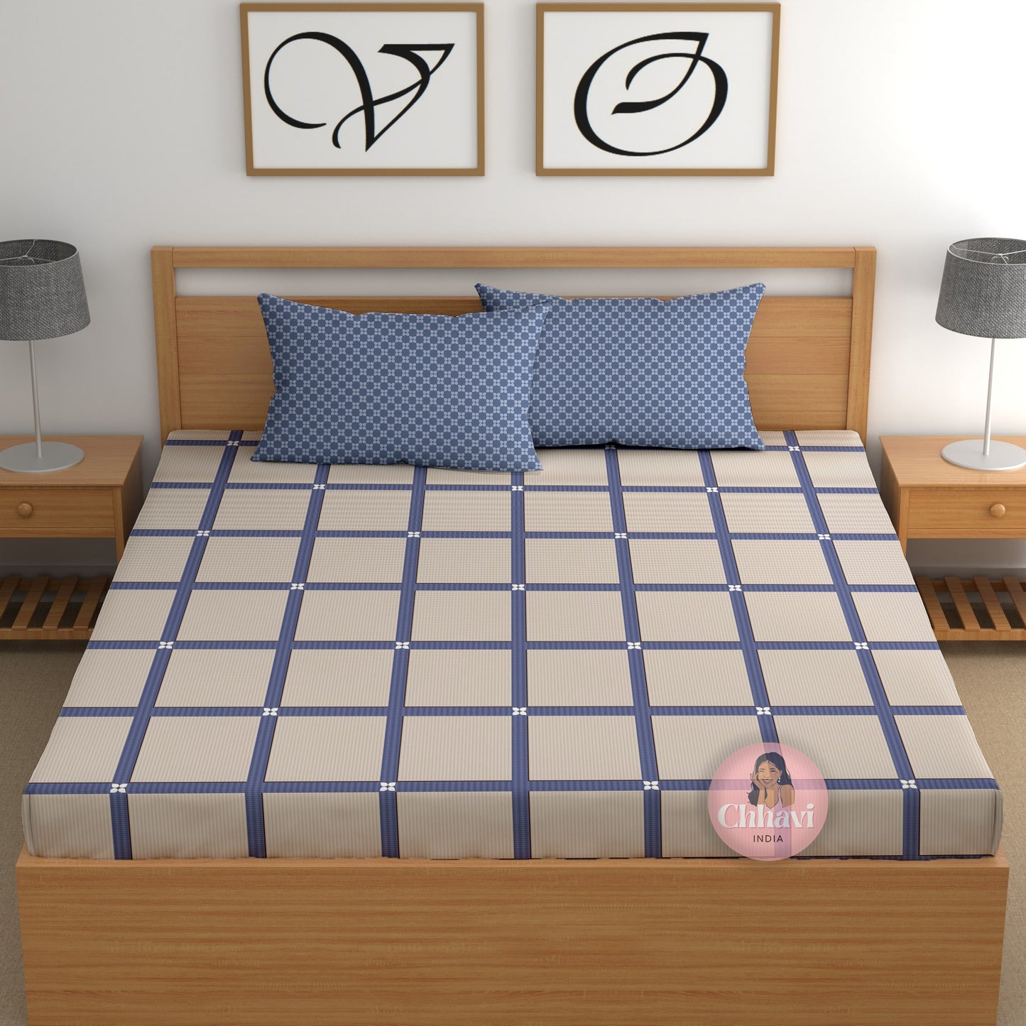 CHHAVI INDIA 210 TC Microfiber Printed King Size Bedsheet With 2 Pillow Covers