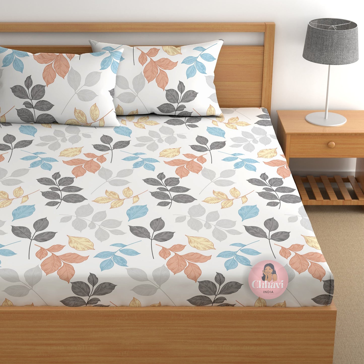 CHHAVI INDIA 210 TC Microfiber Printed Double Bedsheet With 2 Pillow Covers