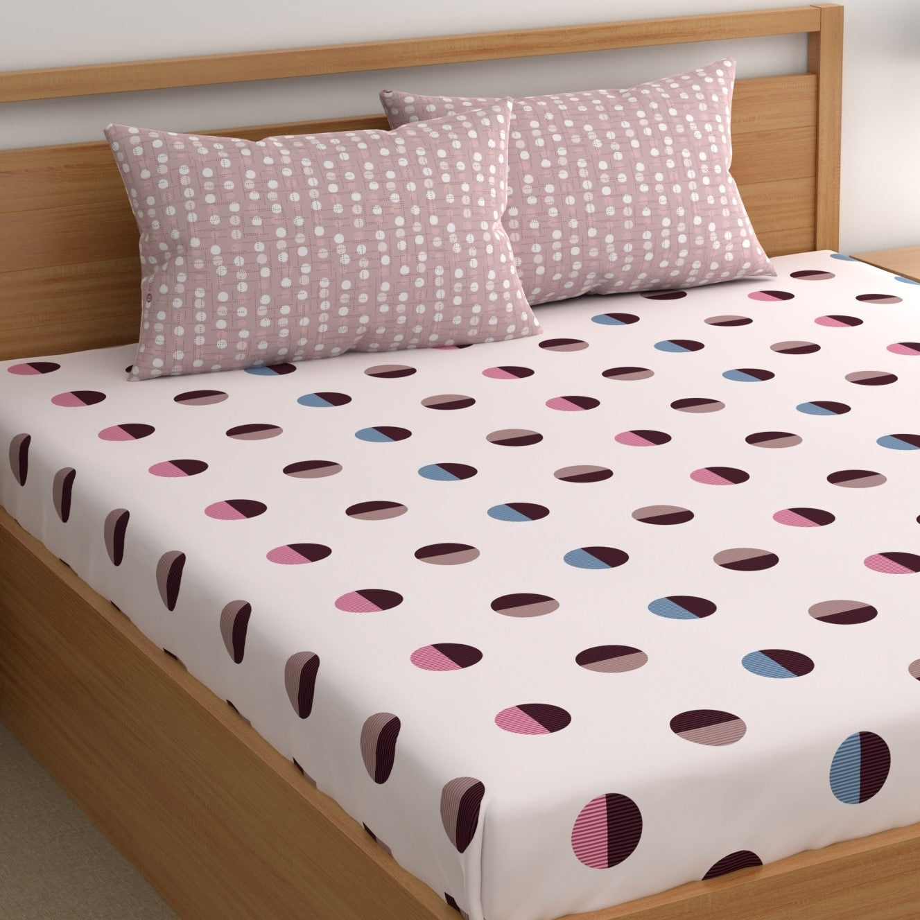 CHHAVI INDIA 210 TC Microfiber Printed Double Bedsheet With Pillow Covers