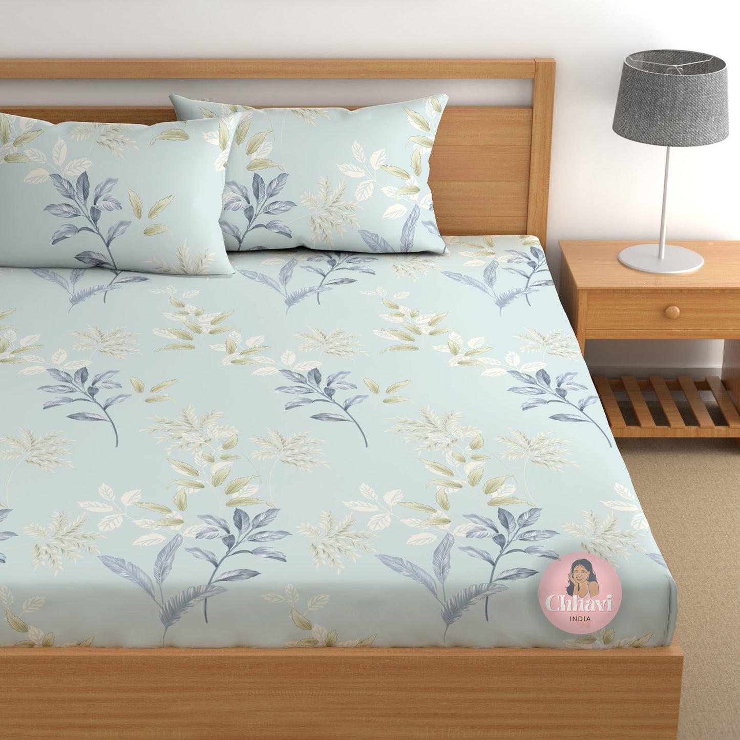 CHHAVI INDIA 210 TC Microfiber Printed Double Bedsheet With 2 Pillow Covers