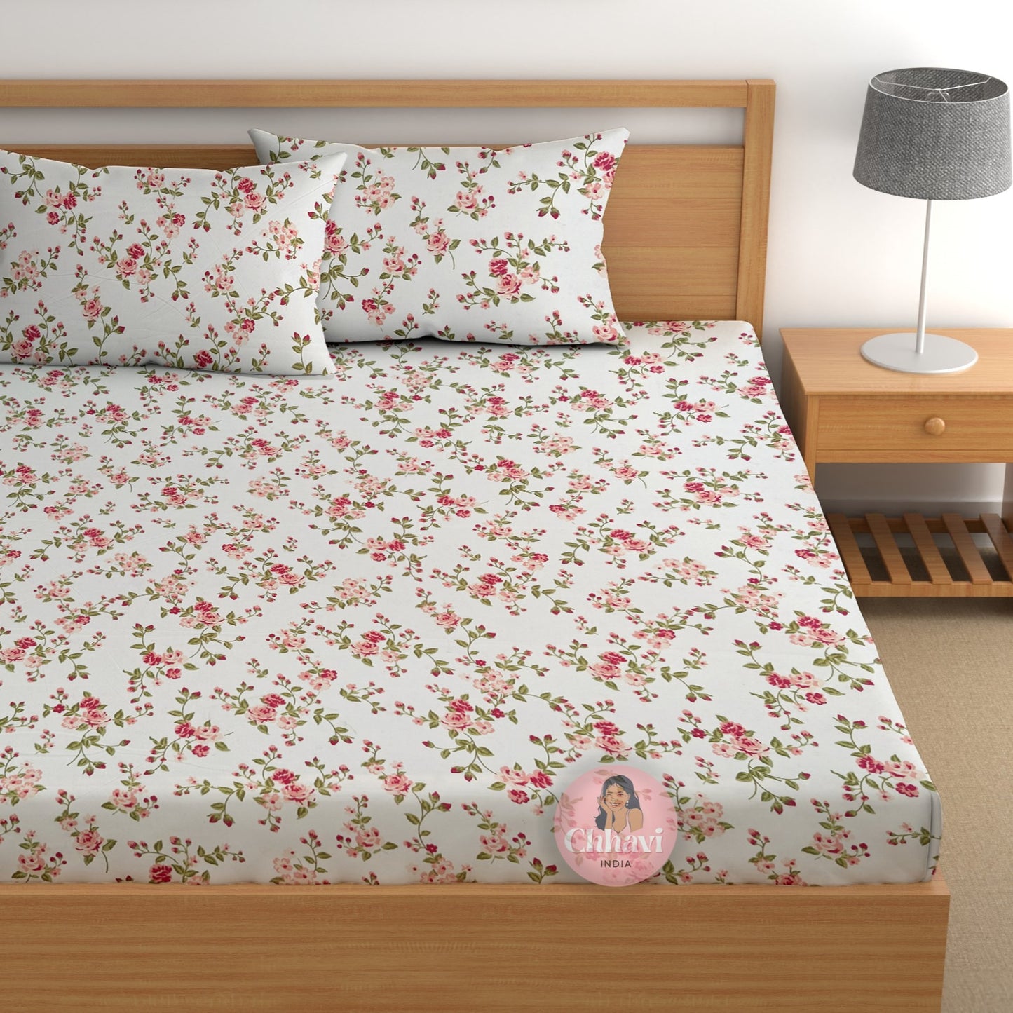 CHHAVI INDIA 210 TC Microfiber Printed King Size Bedsheet With Pillow Covers (Copy)