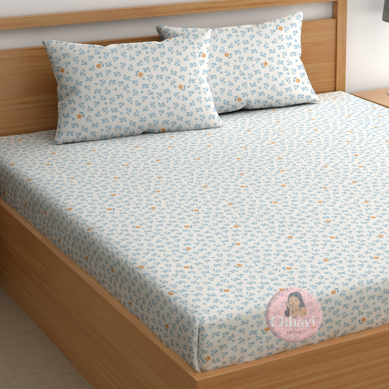 CHHAVI INDIA 210 TC Microfiber Printed King Size Bedsheet With Pillow Covers