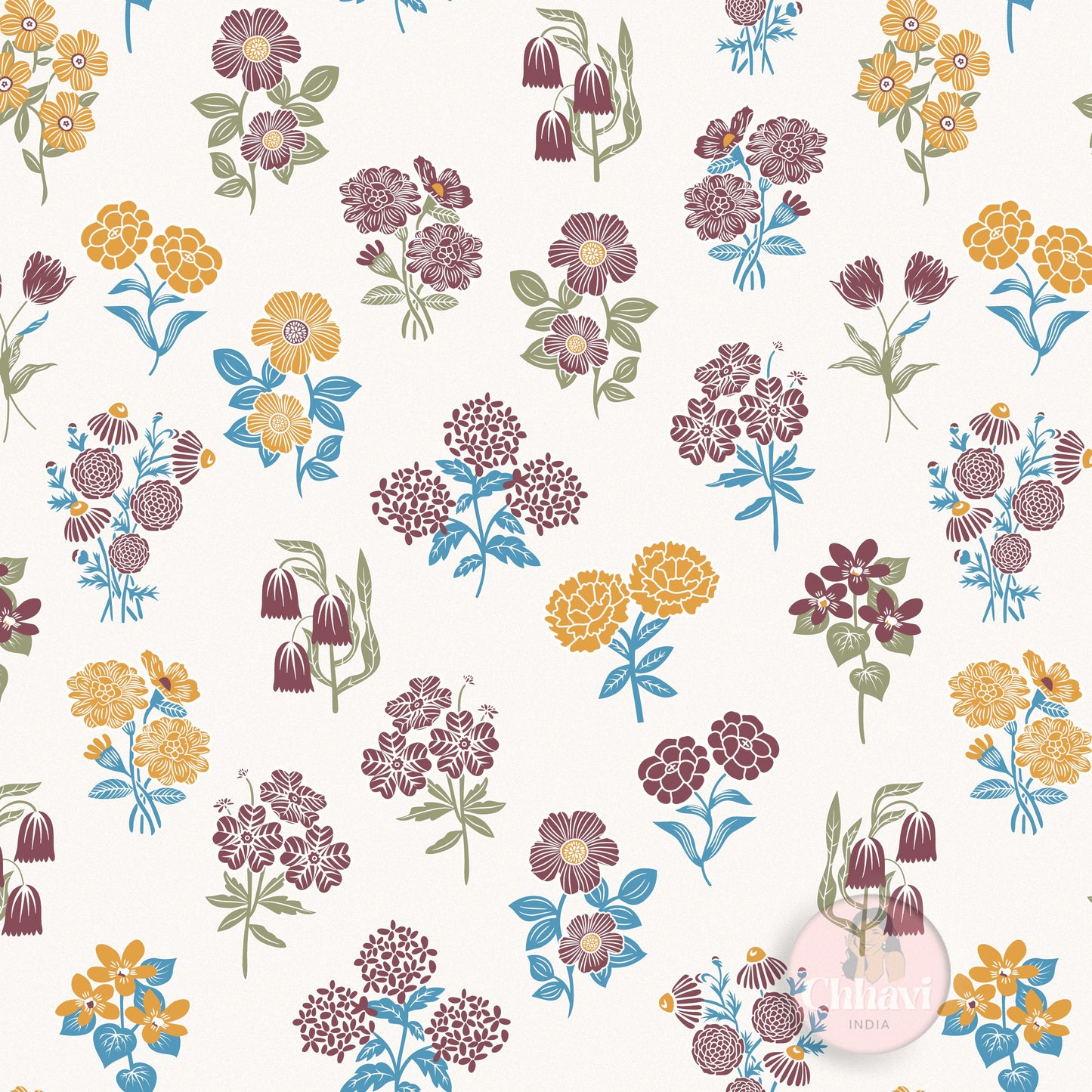 CHHAVI INDIA 210 TC Microfiber Fitted Double Size Printed Bedsheet With 2 Pillow covers