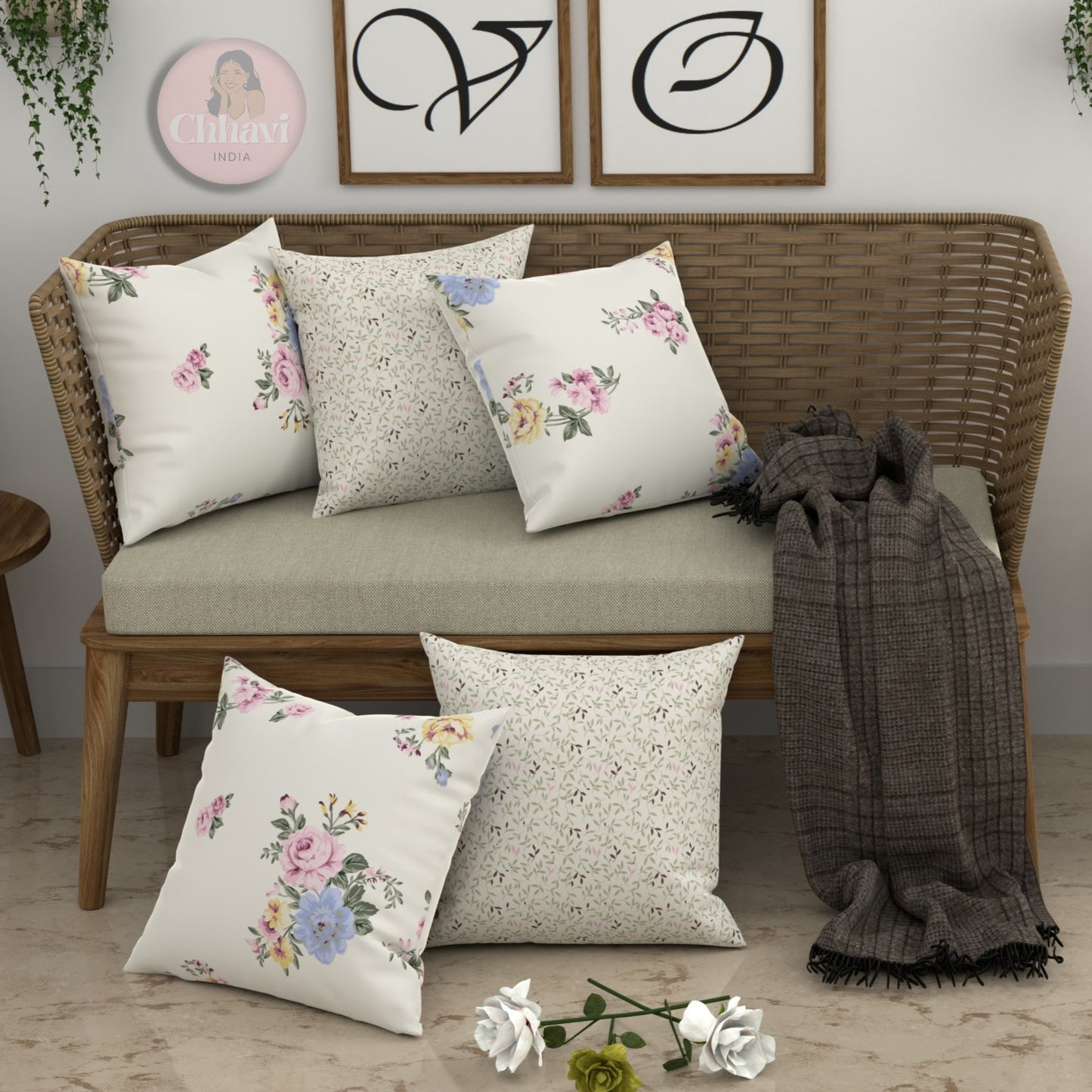 CHHAVI INDIA Microfiber Cushions Cover