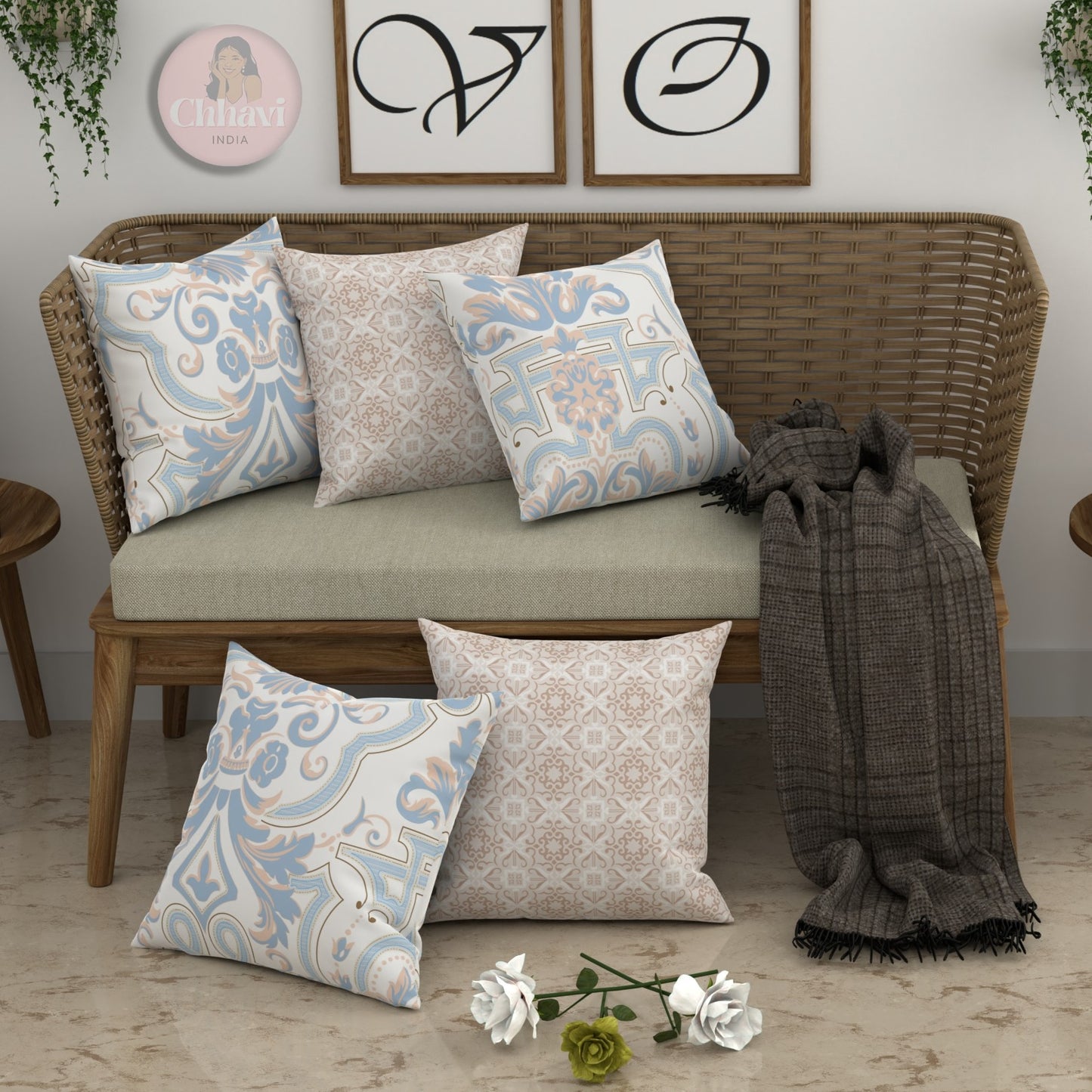 CHHAVI INDIA Microfiber Cushions Cover