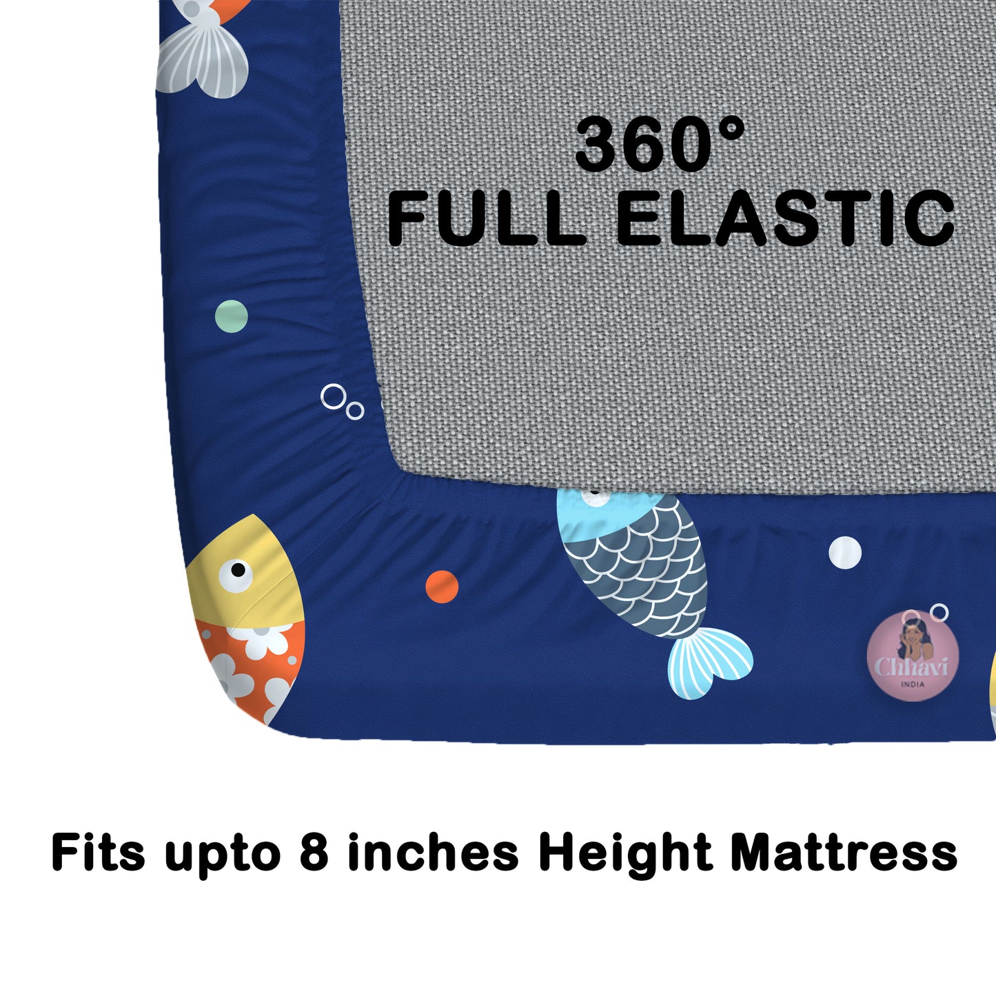 CHHAVI INDIA 210 TC Microfiber Waterproof Printed Fitted (Elastic) Bedsheet