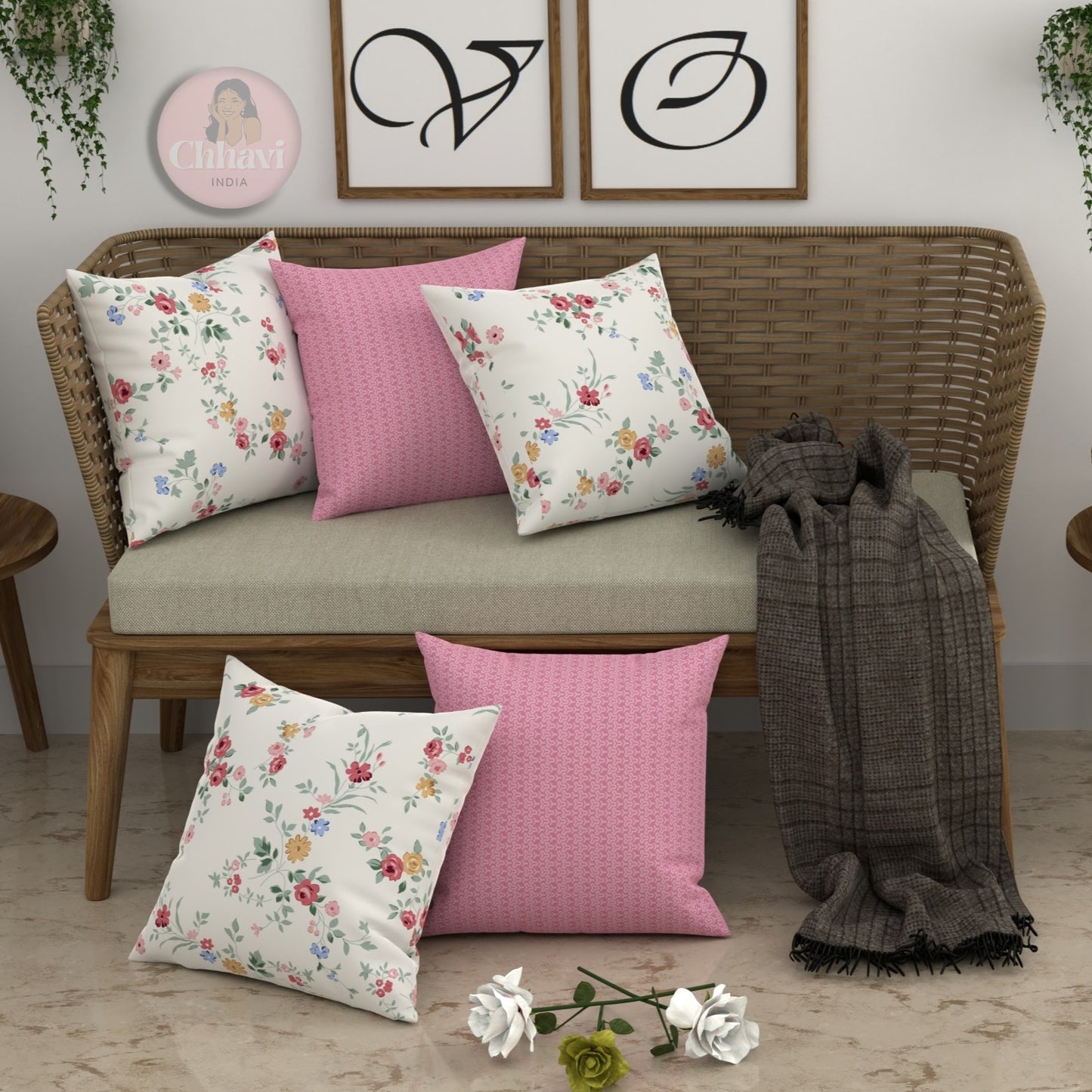 CHHAVI INDIA Microfiber Cushions Cover