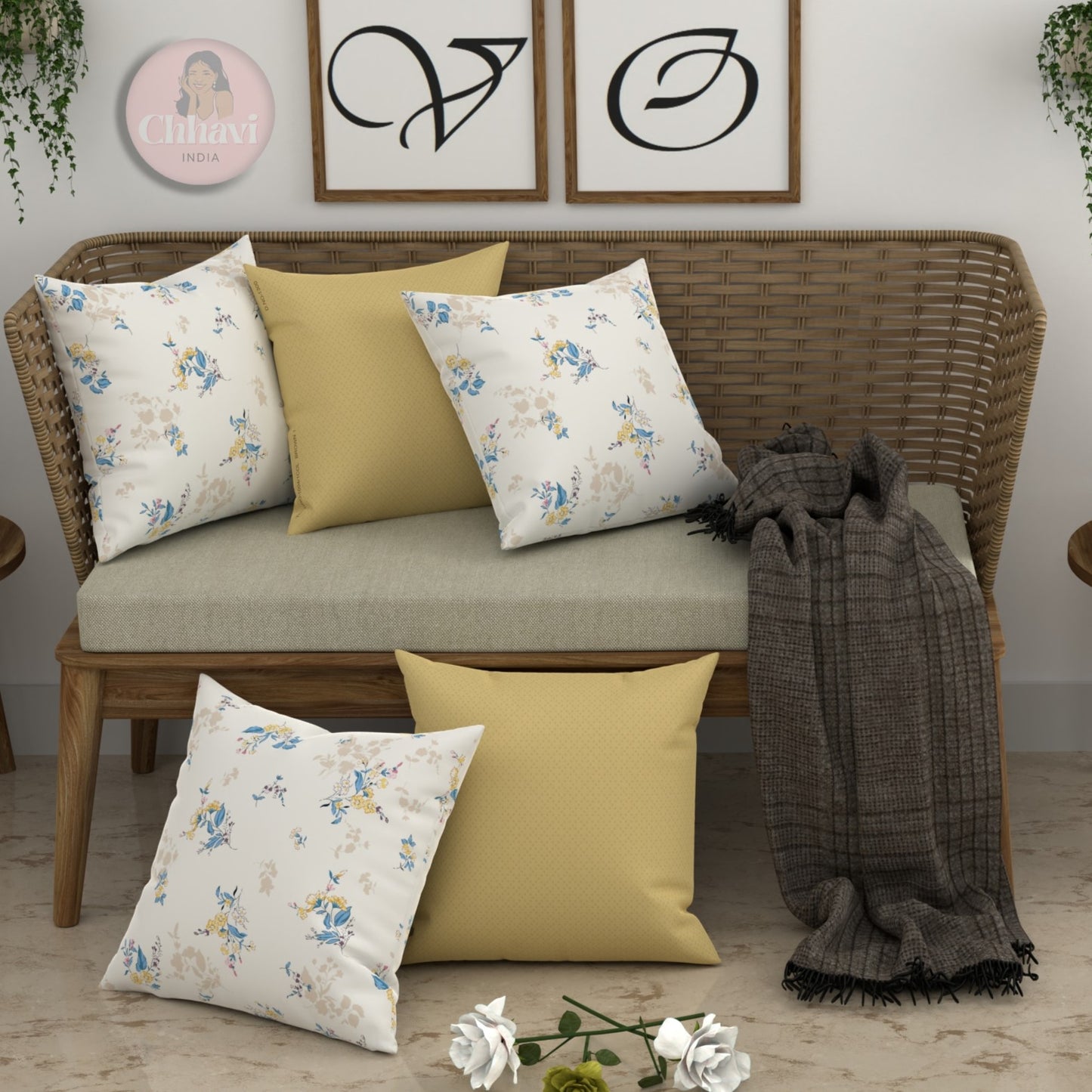CHHAVI INDIA Microfiber Cushions Cover