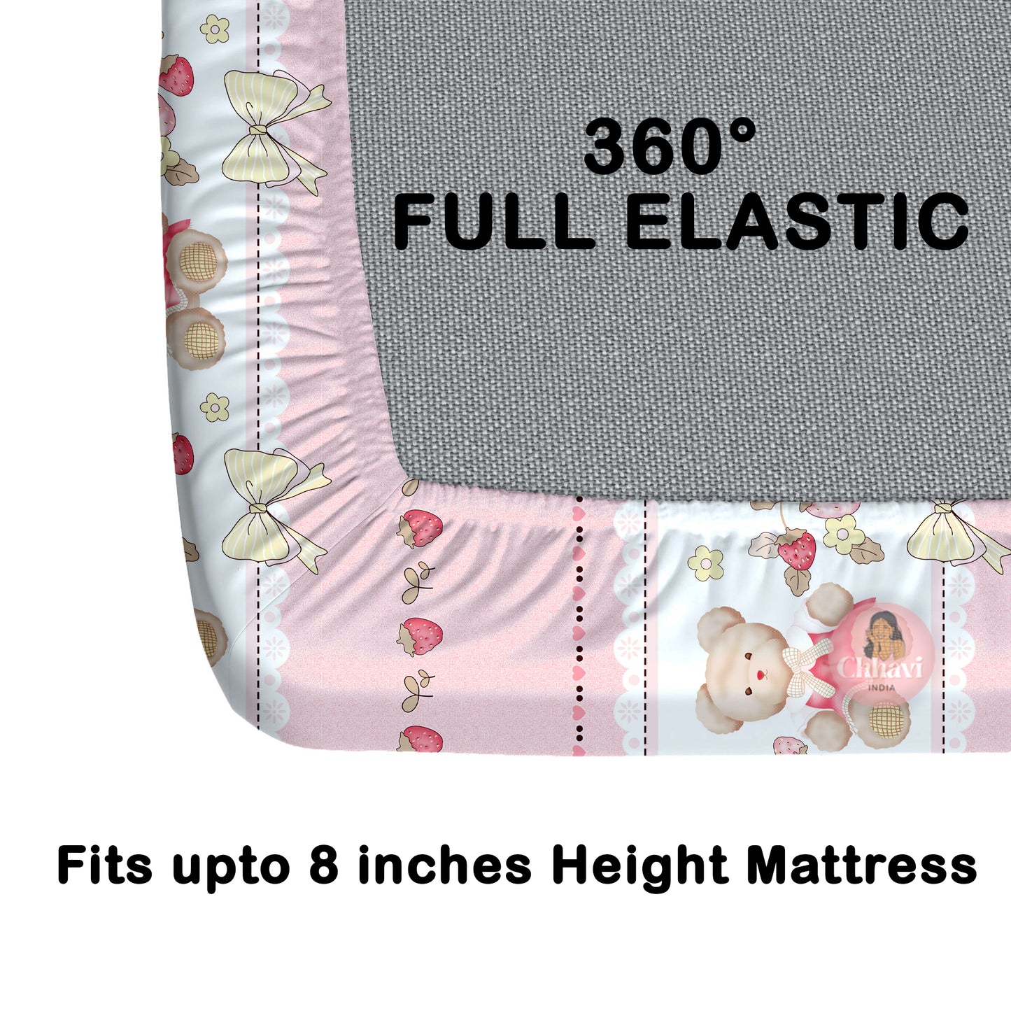 CHHAVI INDIA 210 TC Microfiber Waterproof Printed Fitted (Elastic) Bedsheet