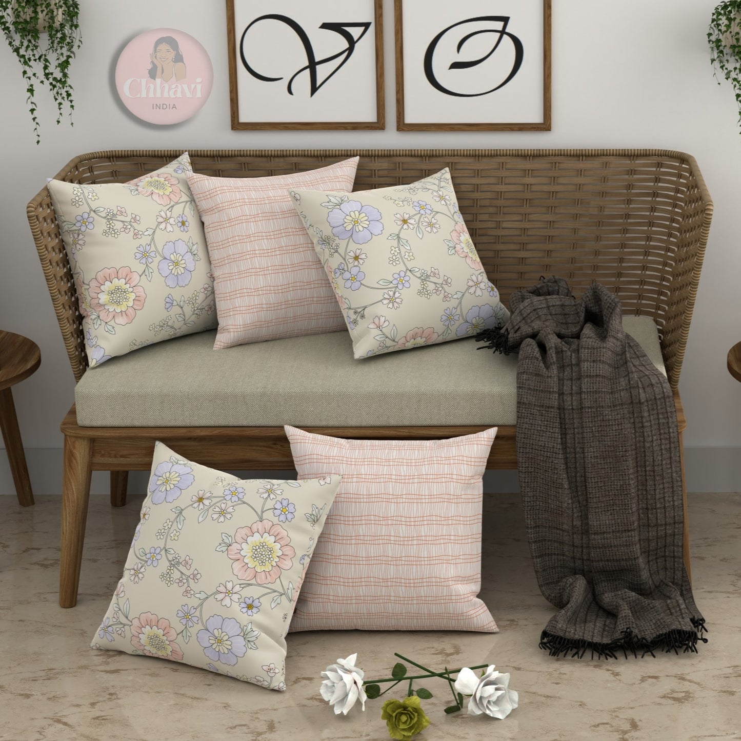 CHHAVI INDIA Microfiber Cushions Cover