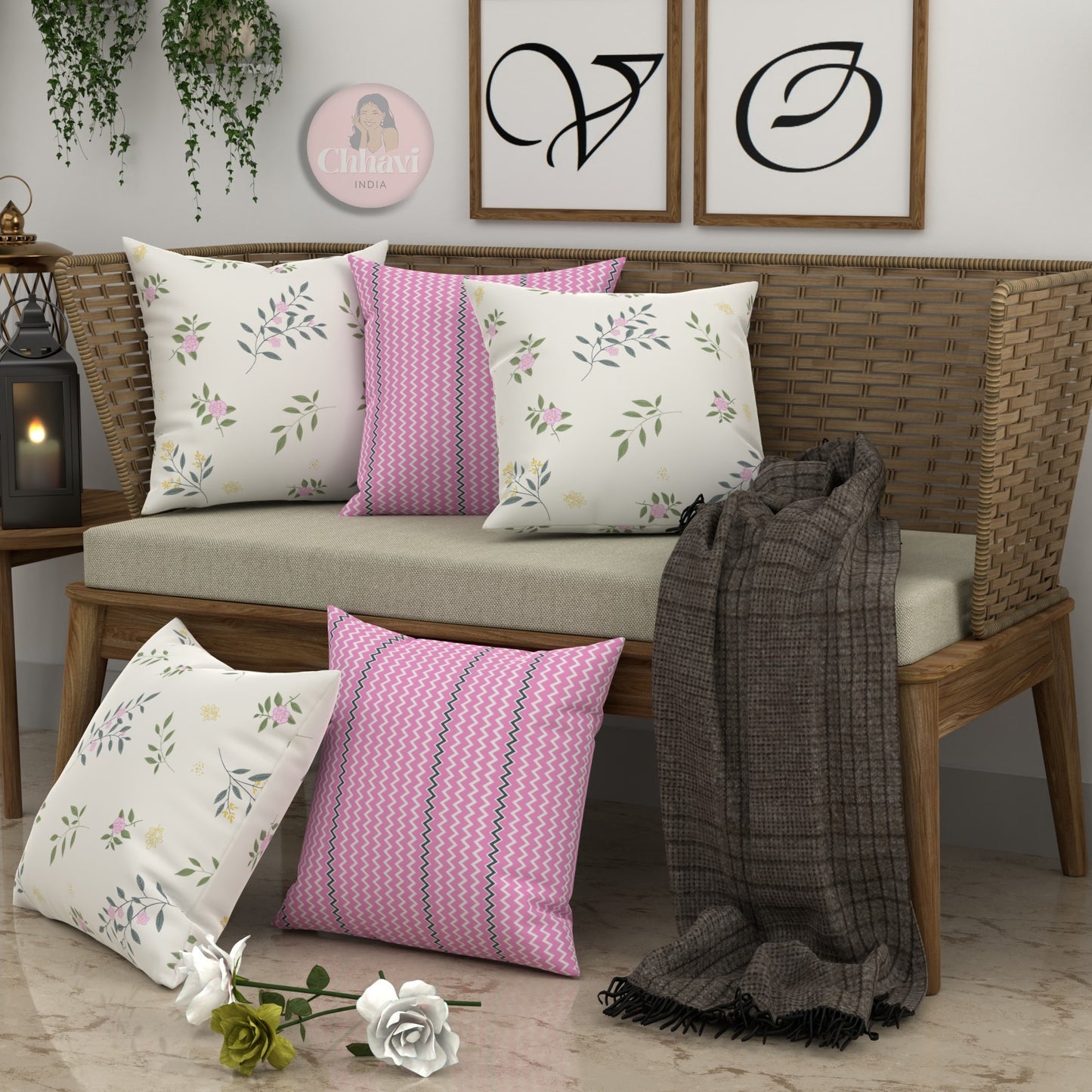 CHHAVI INDIA Microfiber Cushions Cover