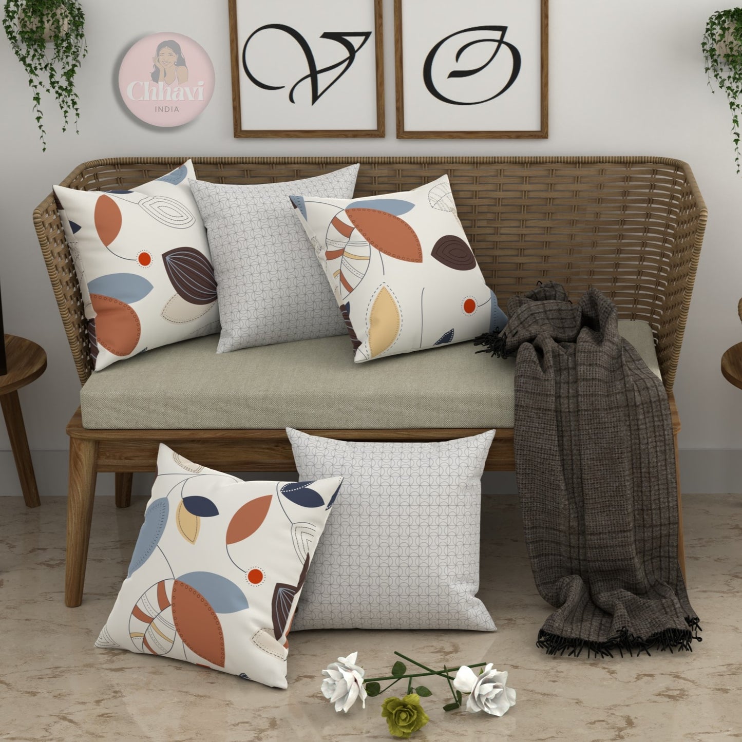 CHHAVI INDIA Microfiber Cushions Cover