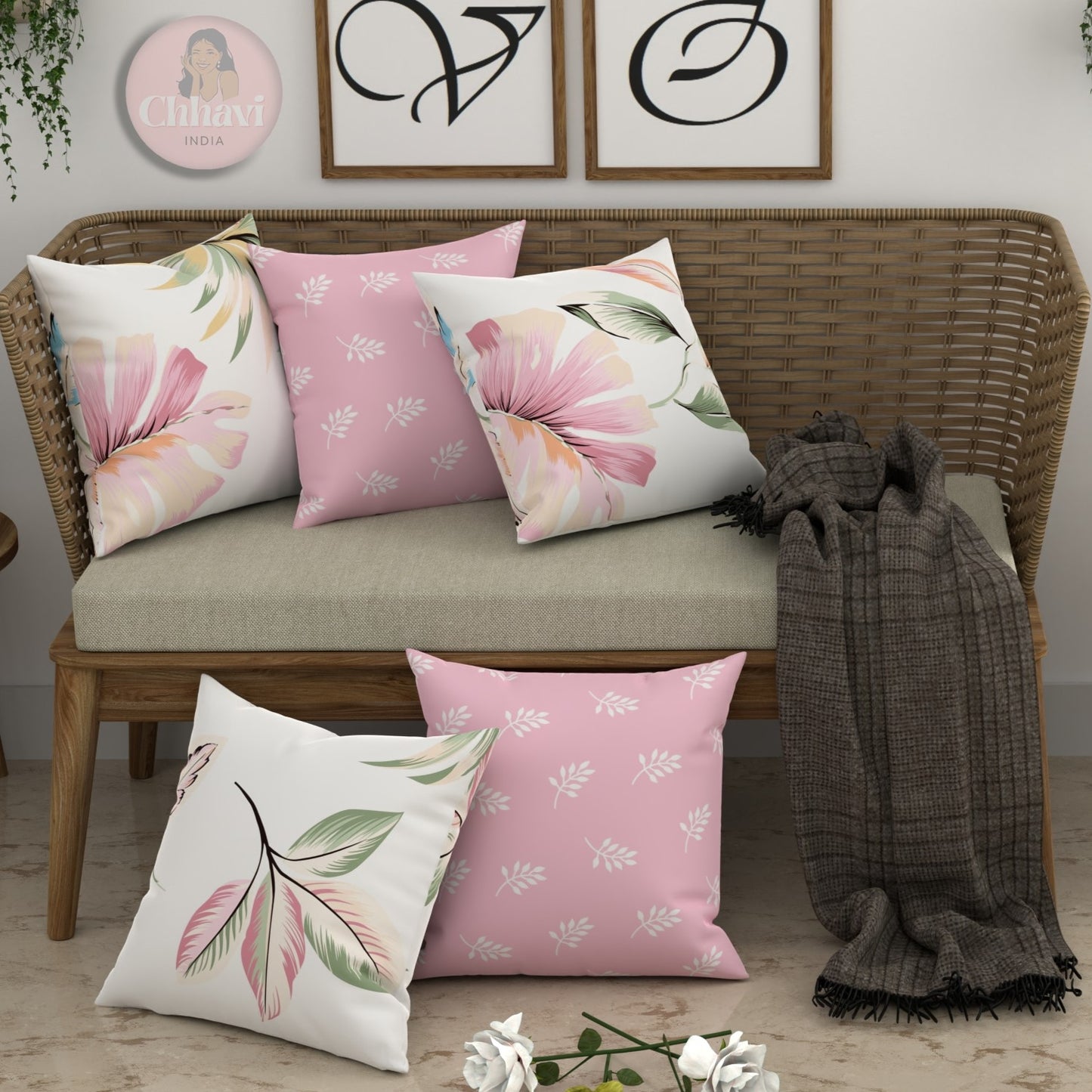CHHAVI INDIA Microfiber Cushions Cover