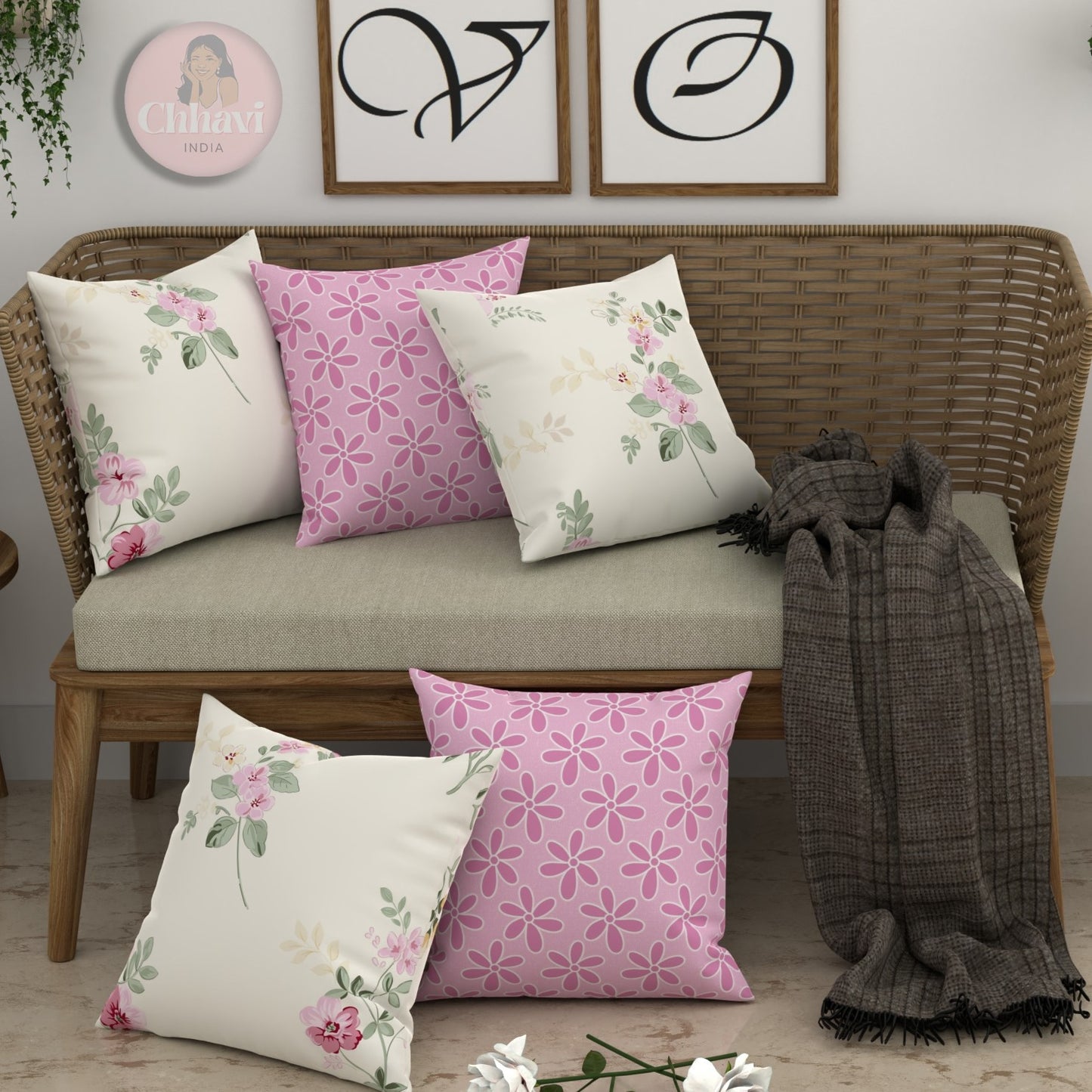 CHHAVI INDIA Microfiber Cushions Cover