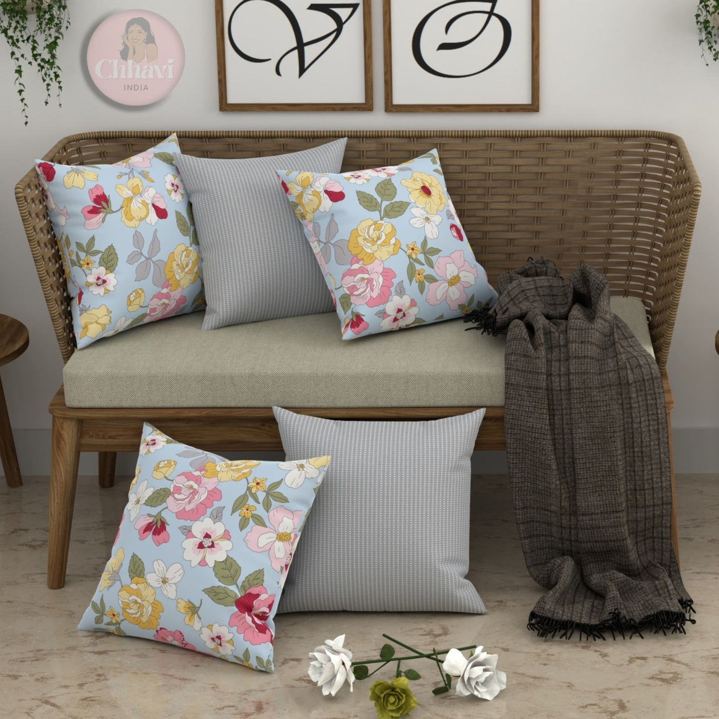 CHHAVI INDIA Microfiber Cushions Cover