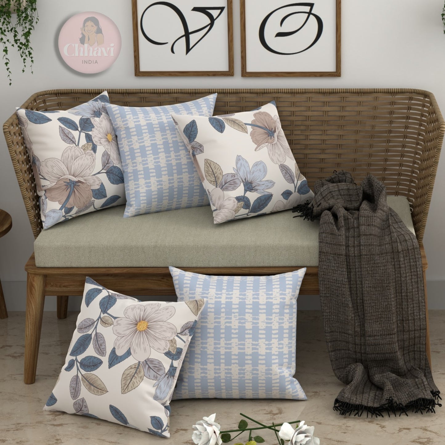 CHHAVI INDIA Microfiber Cushions Cover