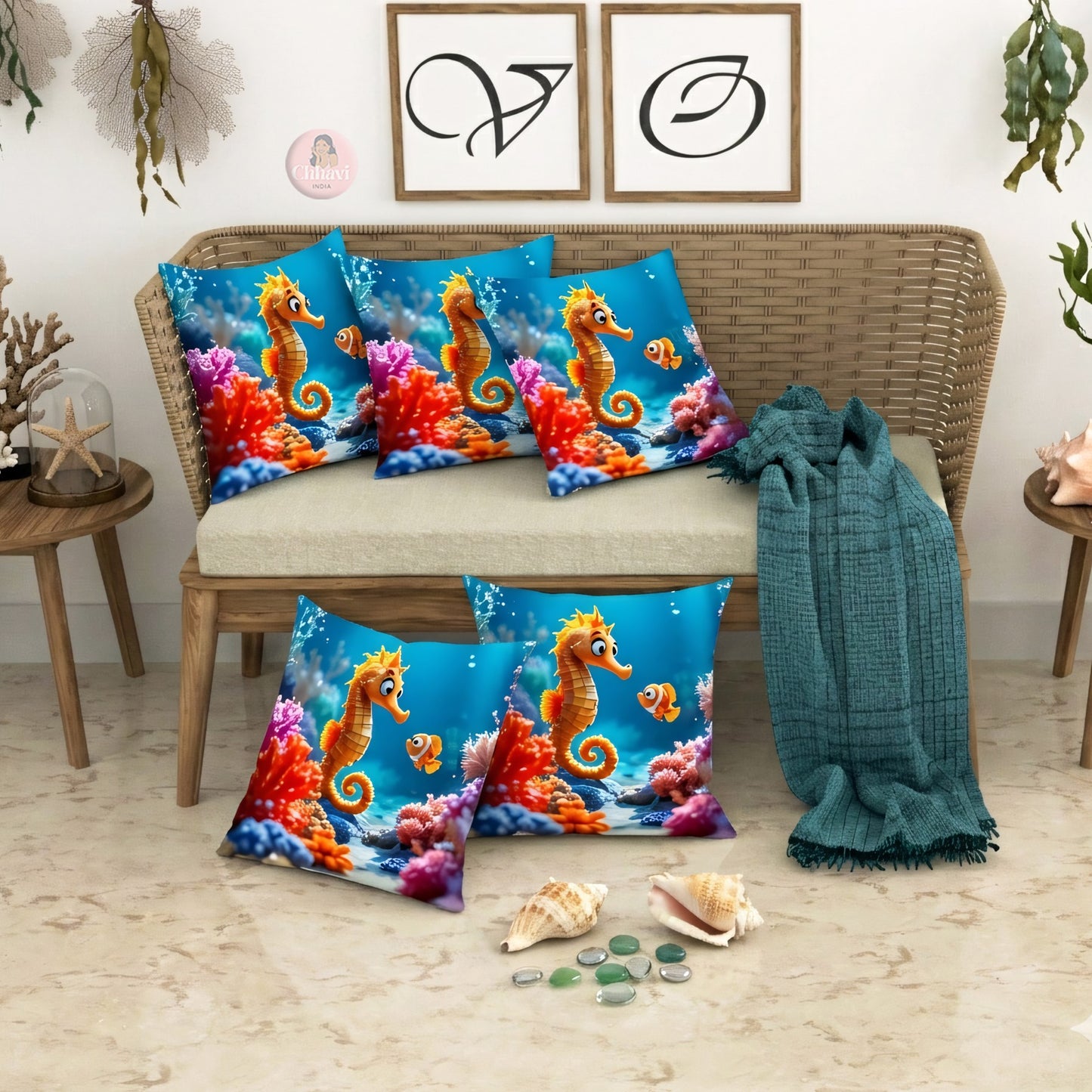 CHHAVI INDIA Microfiber Cushions Cover Pack of 5