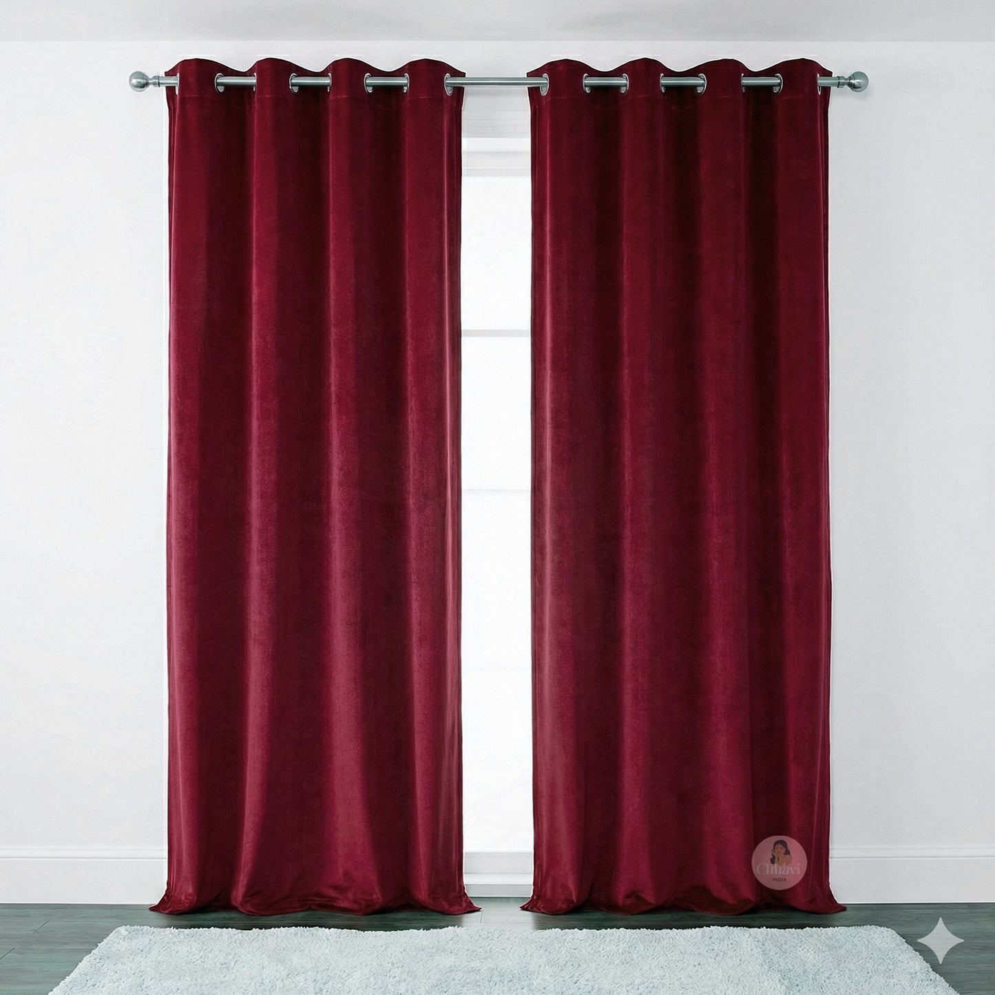 CHHAVI INDIA VELVET DOOR CURTAIN PACK OF 2