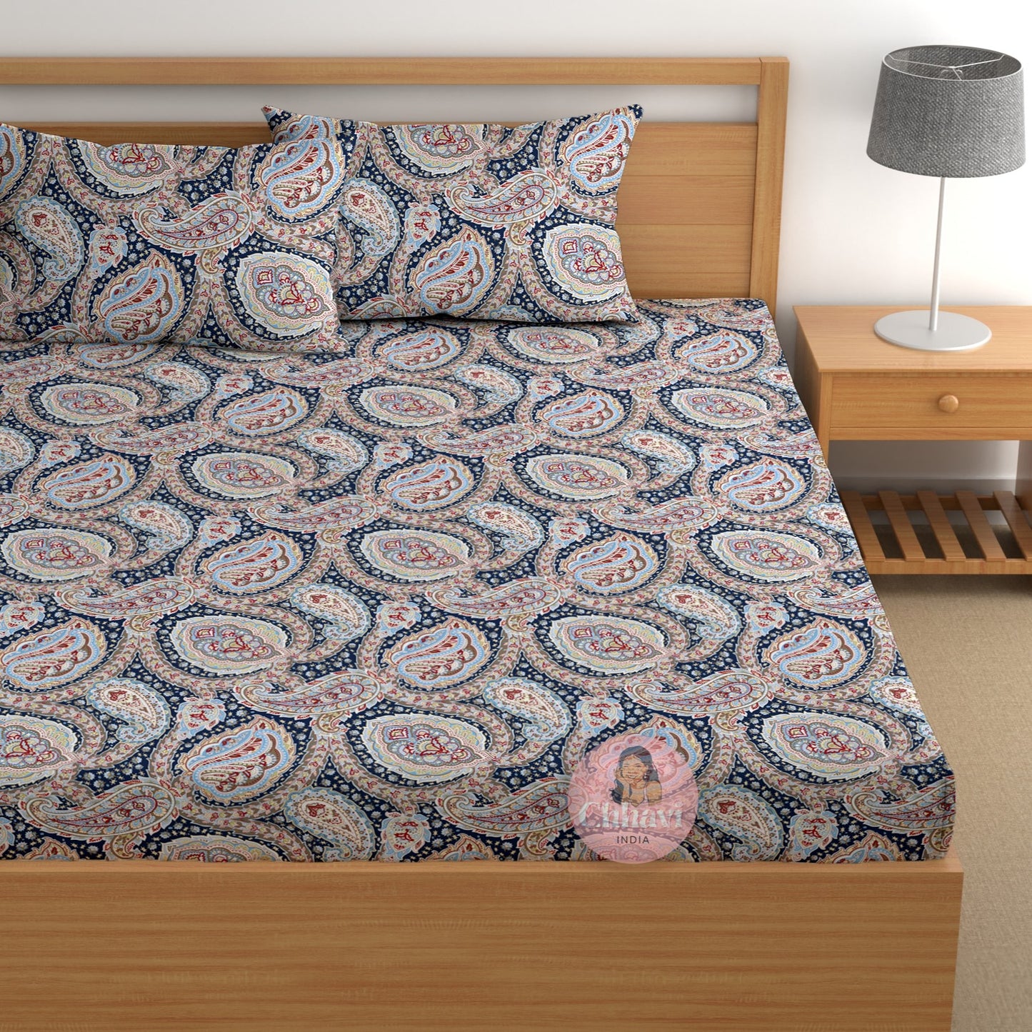 CHHAVI INDIA 210 TC Microfiber Printed King Size Bedsheet With Pillow Covers