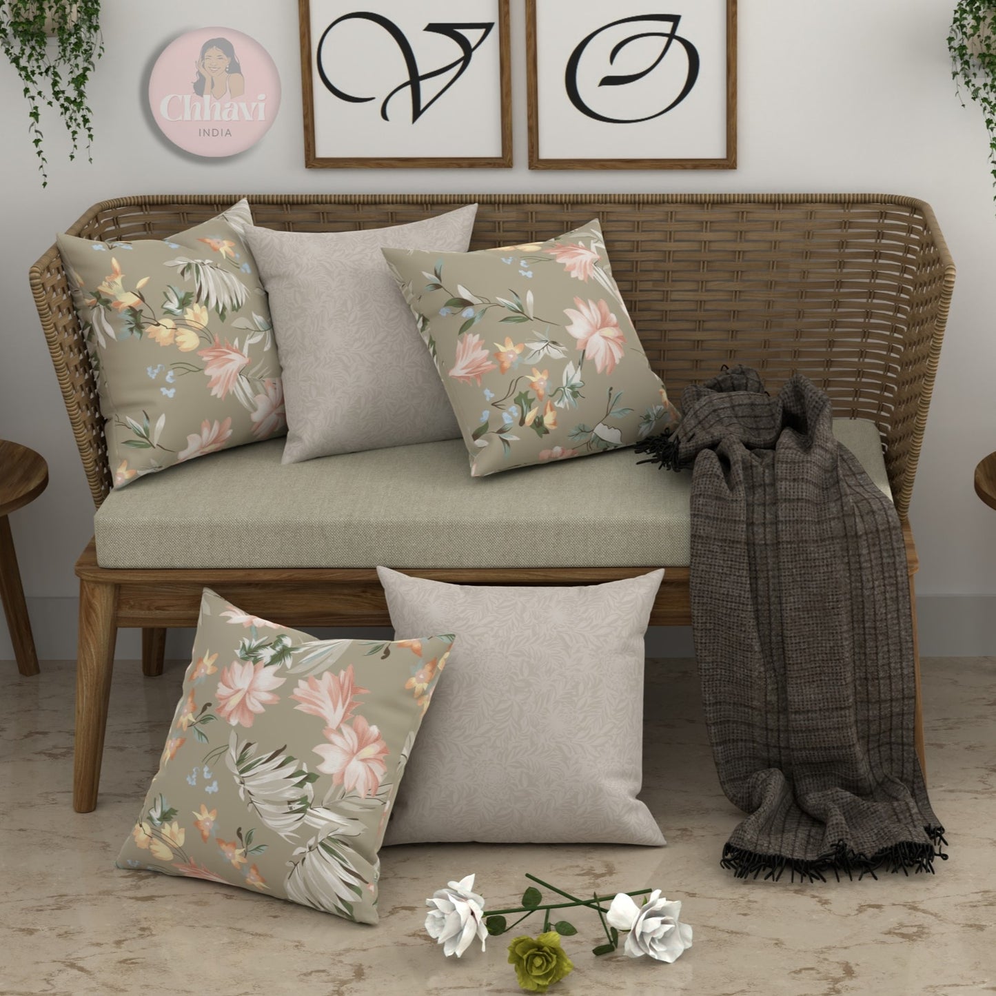 CHHAVI INDIA Microfiber Cushions Cover