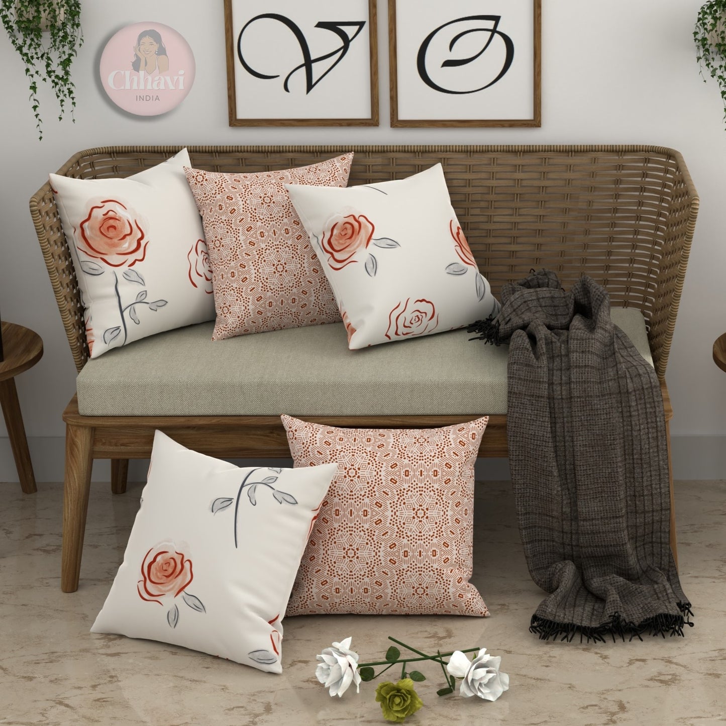 CHHAVI INDIA Microfiber Cushions Cover