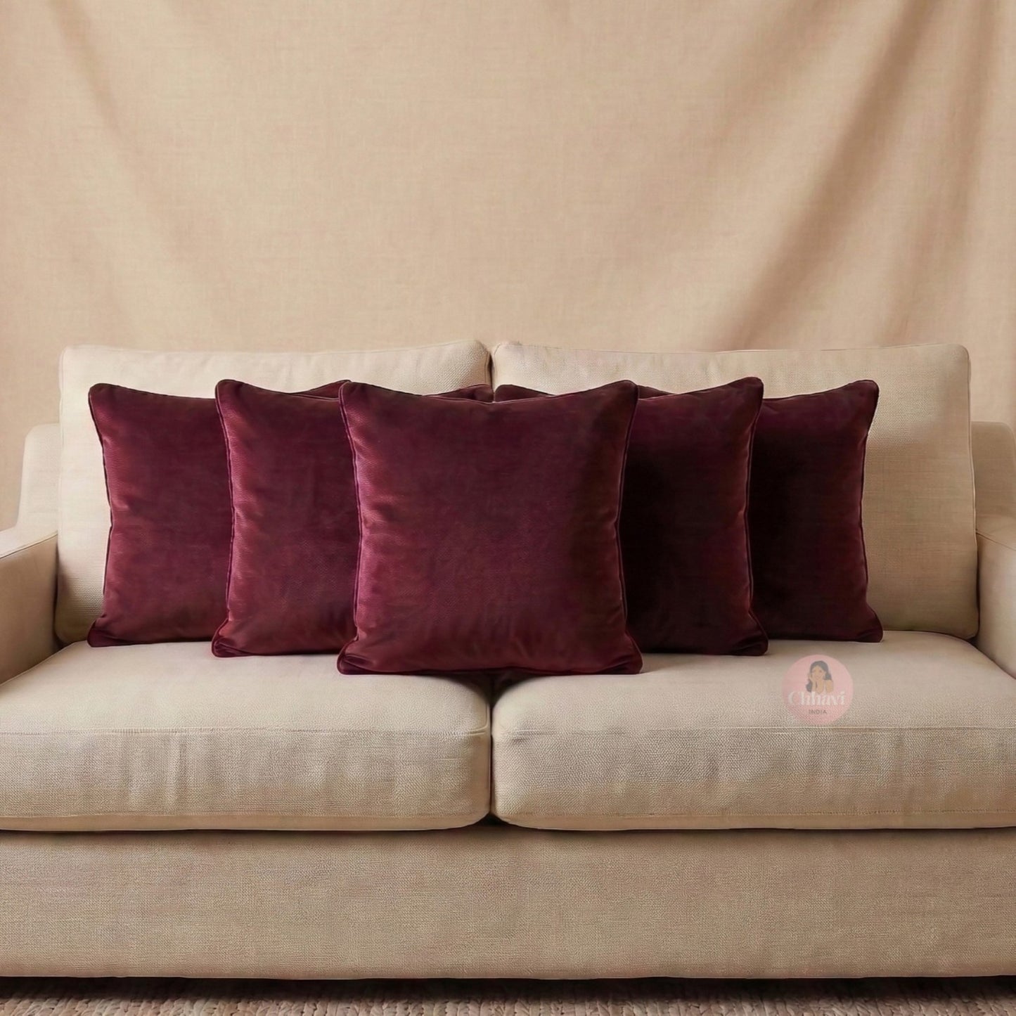 CHHAVI INDIA Velvet Cushions Cover