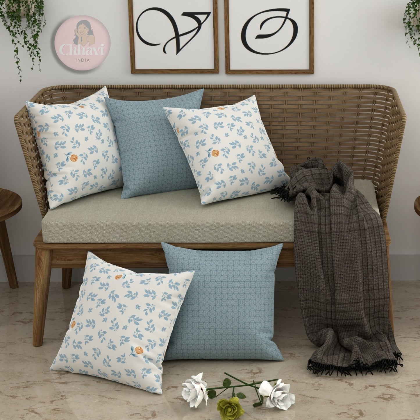 CHHAVI INDIA Microfiber Cushions Cover