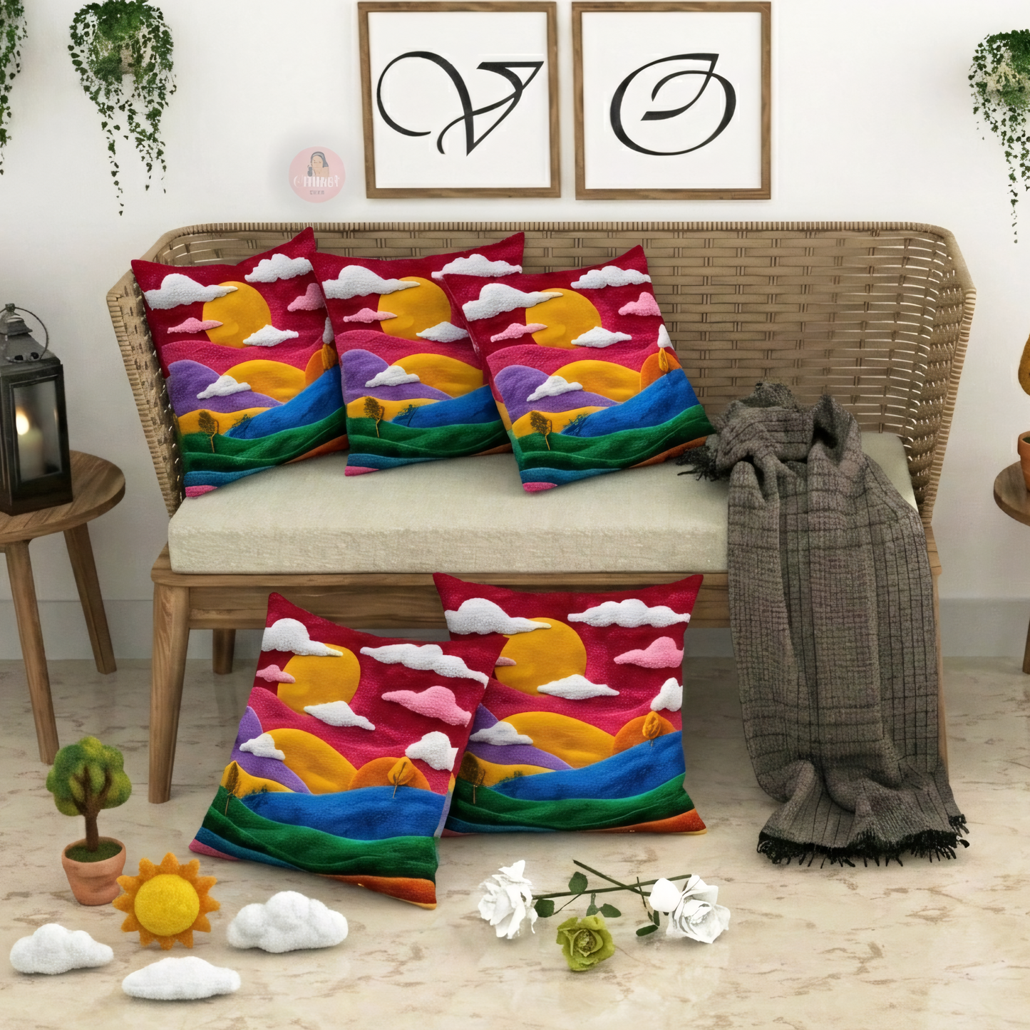 CHHAVI INDIA Microfiber Cushions Cover Pack of 5