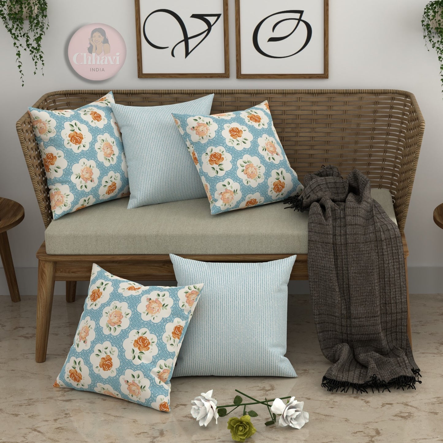 CHHAVI INDIA Microfiber Cushions Cover