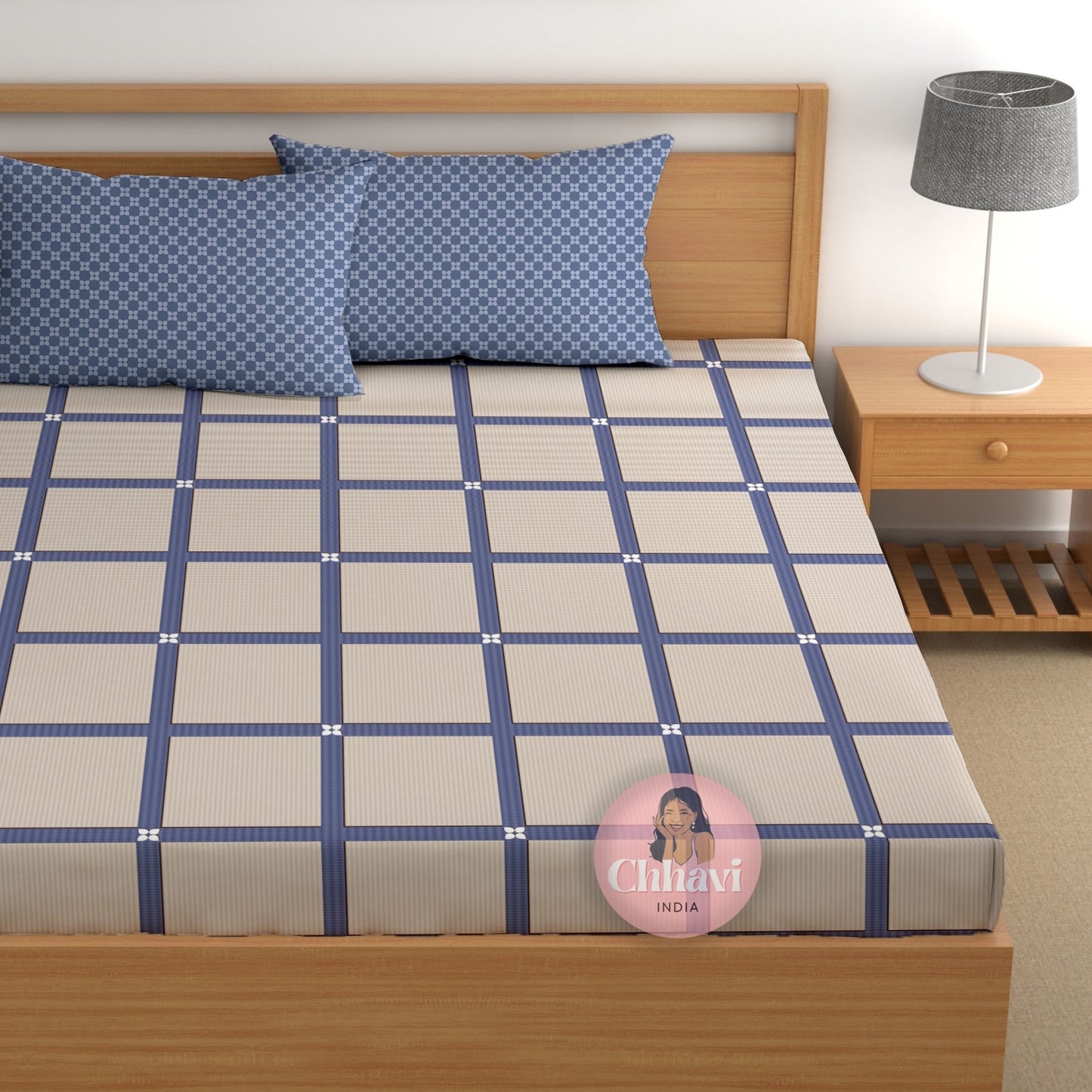 CHHAVI INDIA 210 TC Microfiber Printed King Size Bedsheet With 2 Pillow Covers