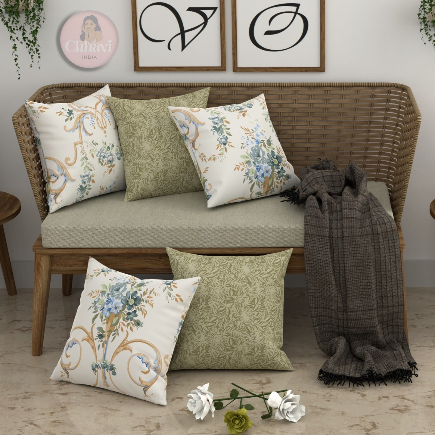 CHHAVI INDIA Microfiber Cushions Cover