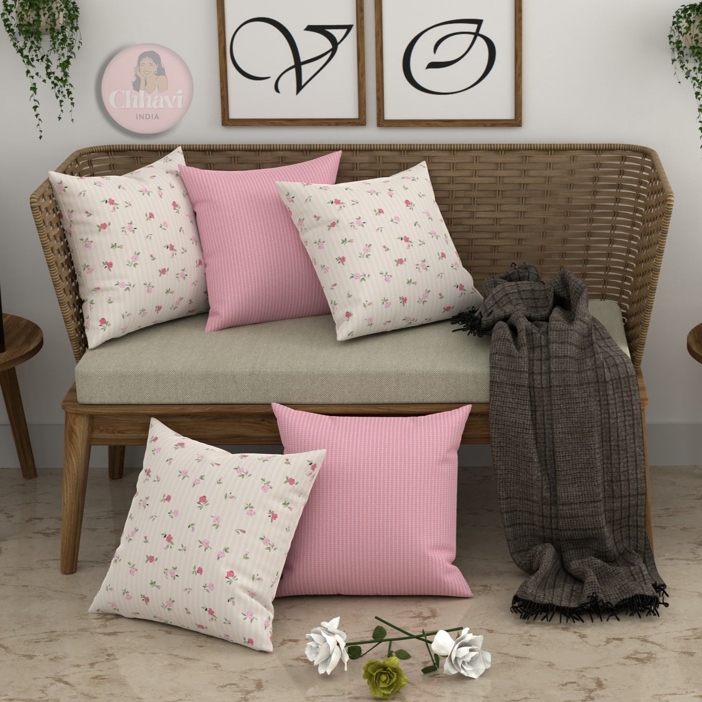 CHHAVI INDIA Microfiber Cushions Cover
