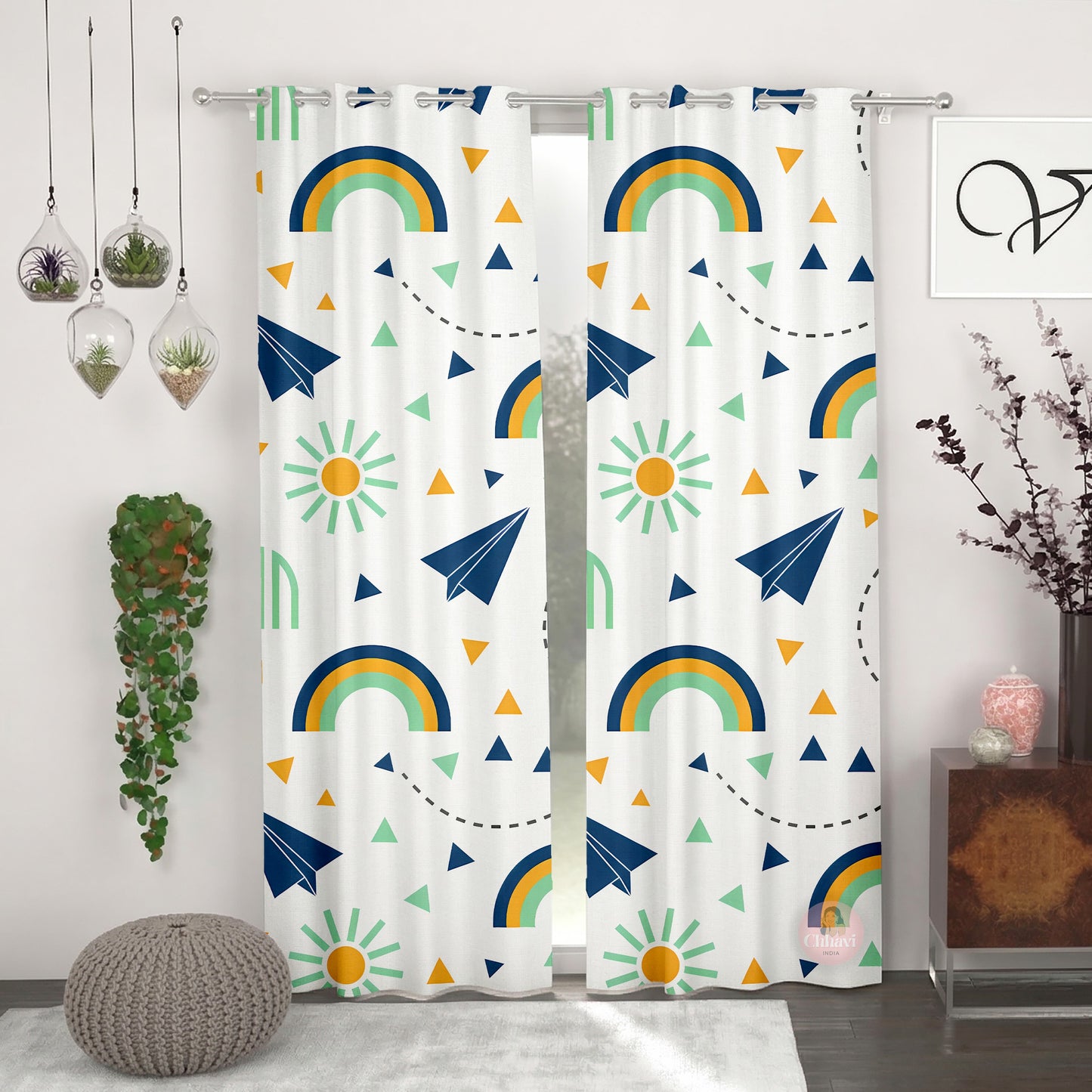 CHHAVI INDIA DESIGNER PRINTED DOOR CURTAIN PACK OF 2