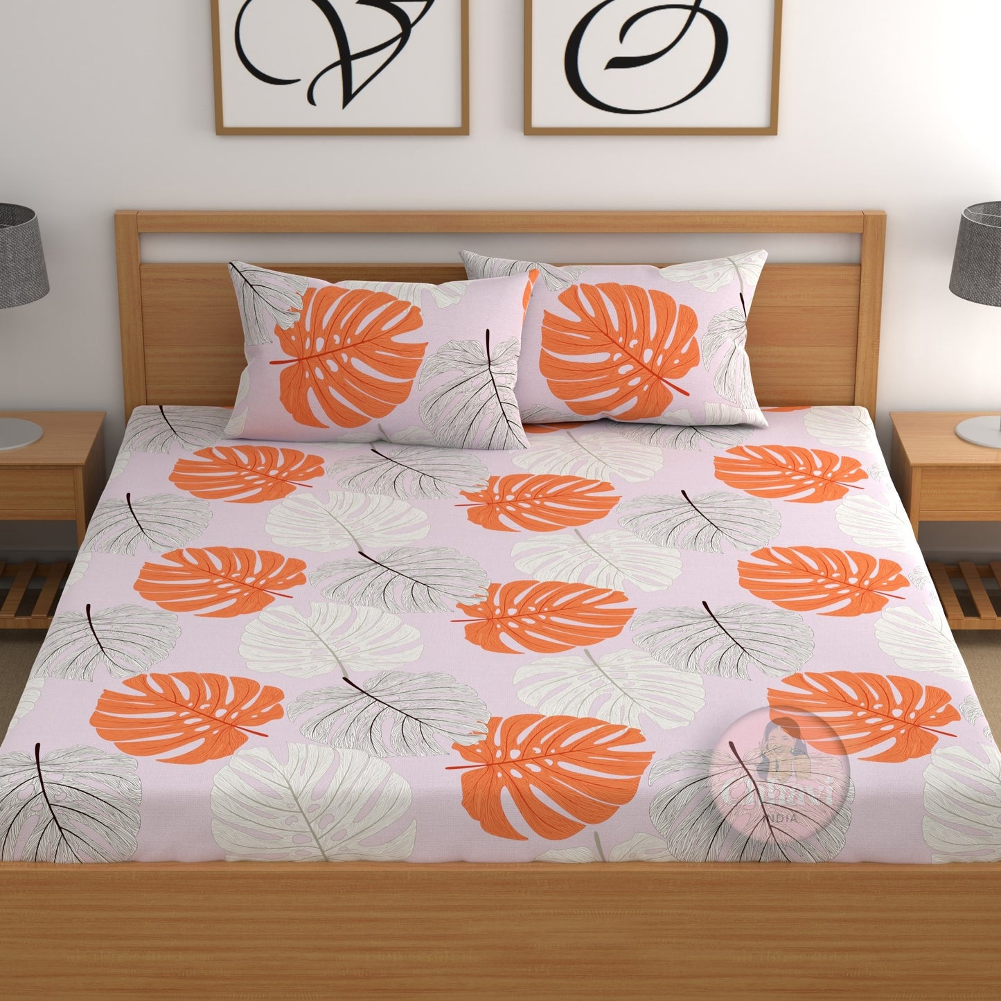 CHHAVI INDIA 210 TC Microfiber Printed Double Bedsheet With Pillow Covers