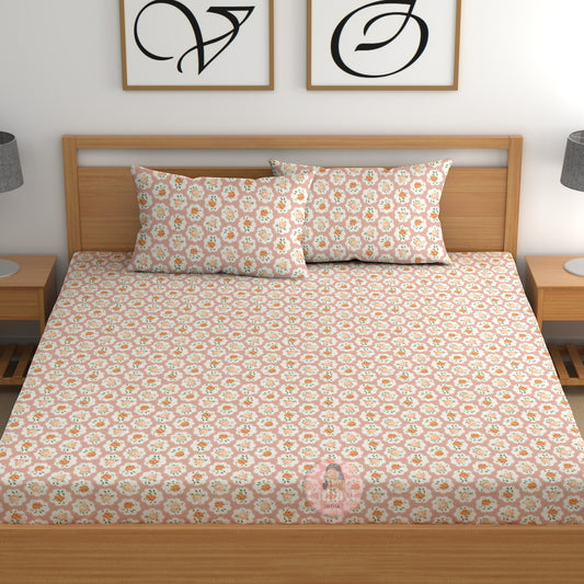 CHHAVI INDIA 210 TC Microfiber Printed Double Bedsheet With 2 Pillow Covers