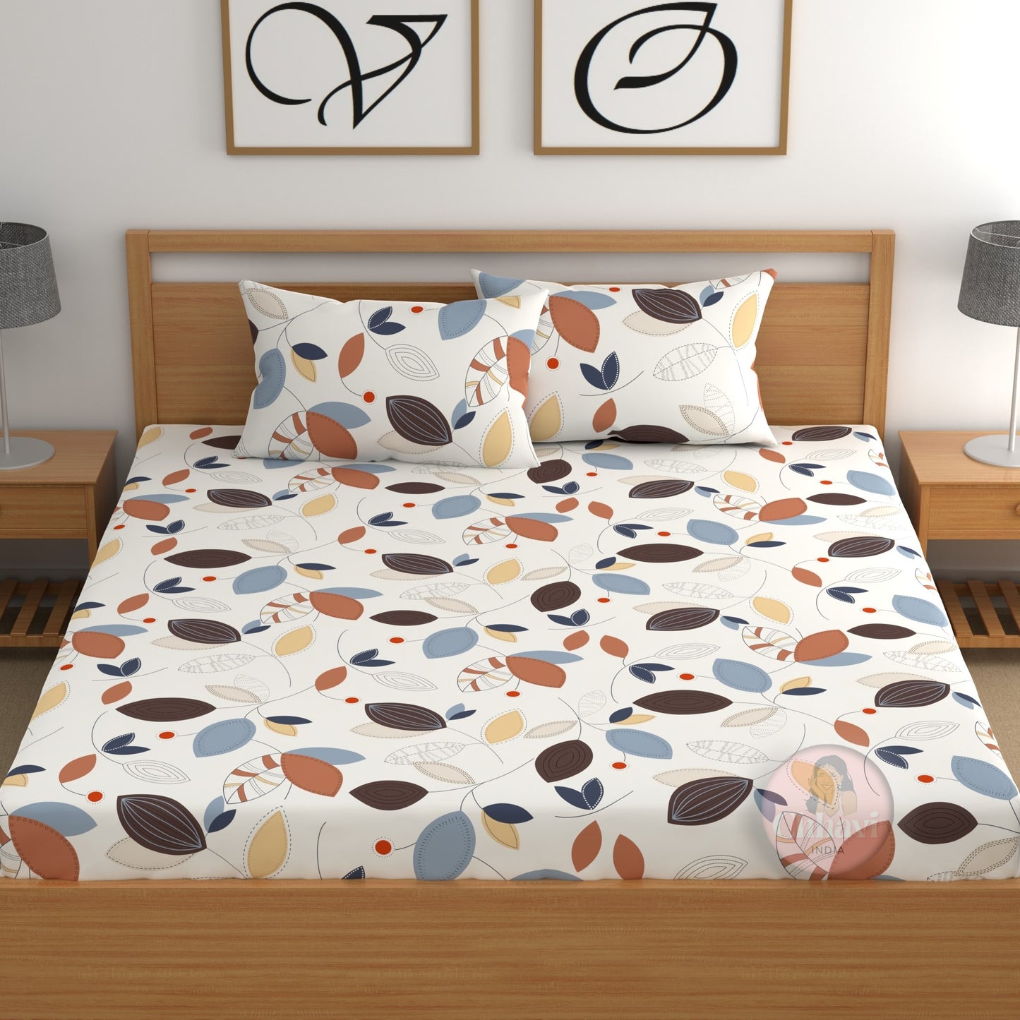CHHAVI INDIA 210 TC Microfiber Printed King Size Bedsheet With Pillow Covers