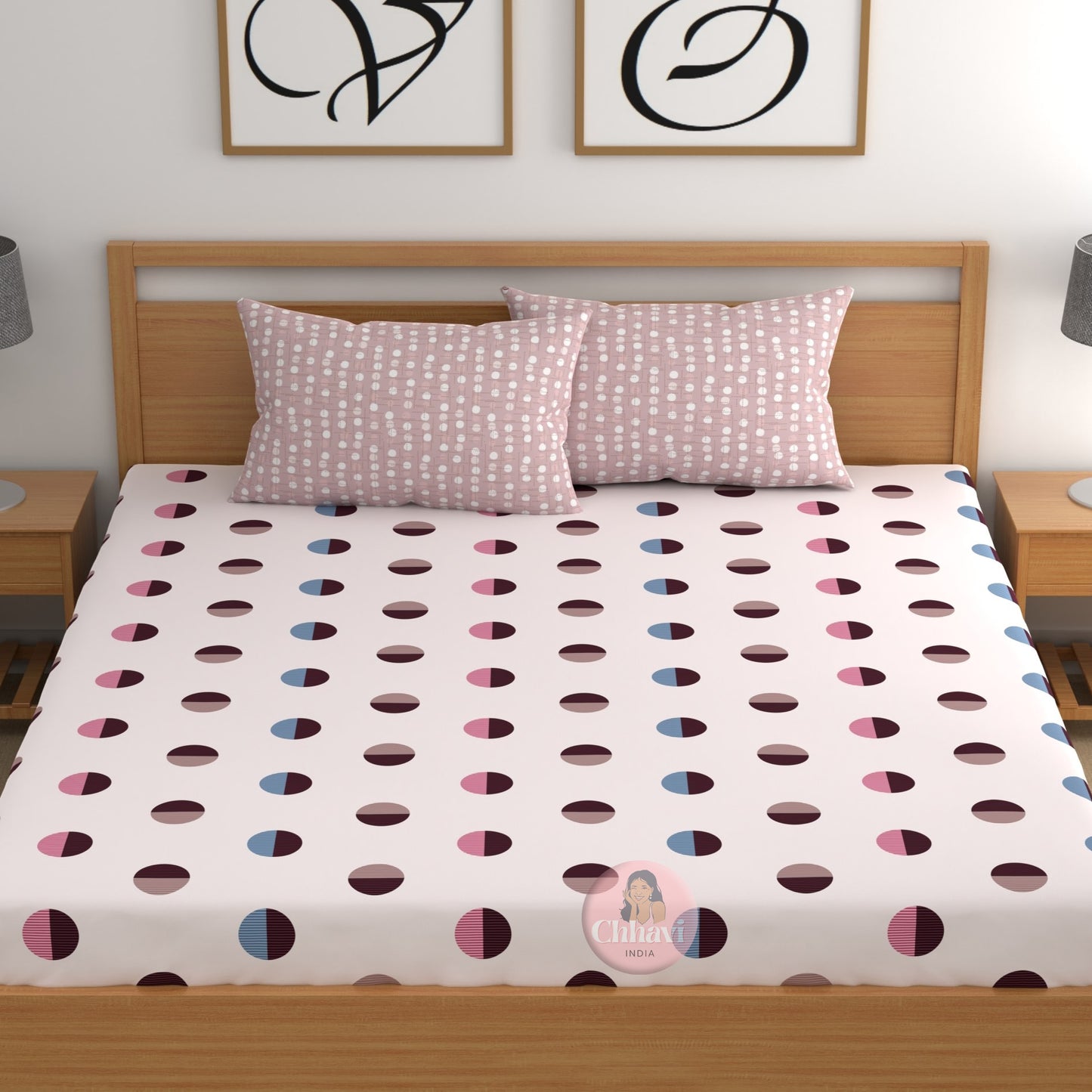 CHHAVI INDIA 210 TC Microfiber Printed King Size Bedsheet With Pillow Covers
