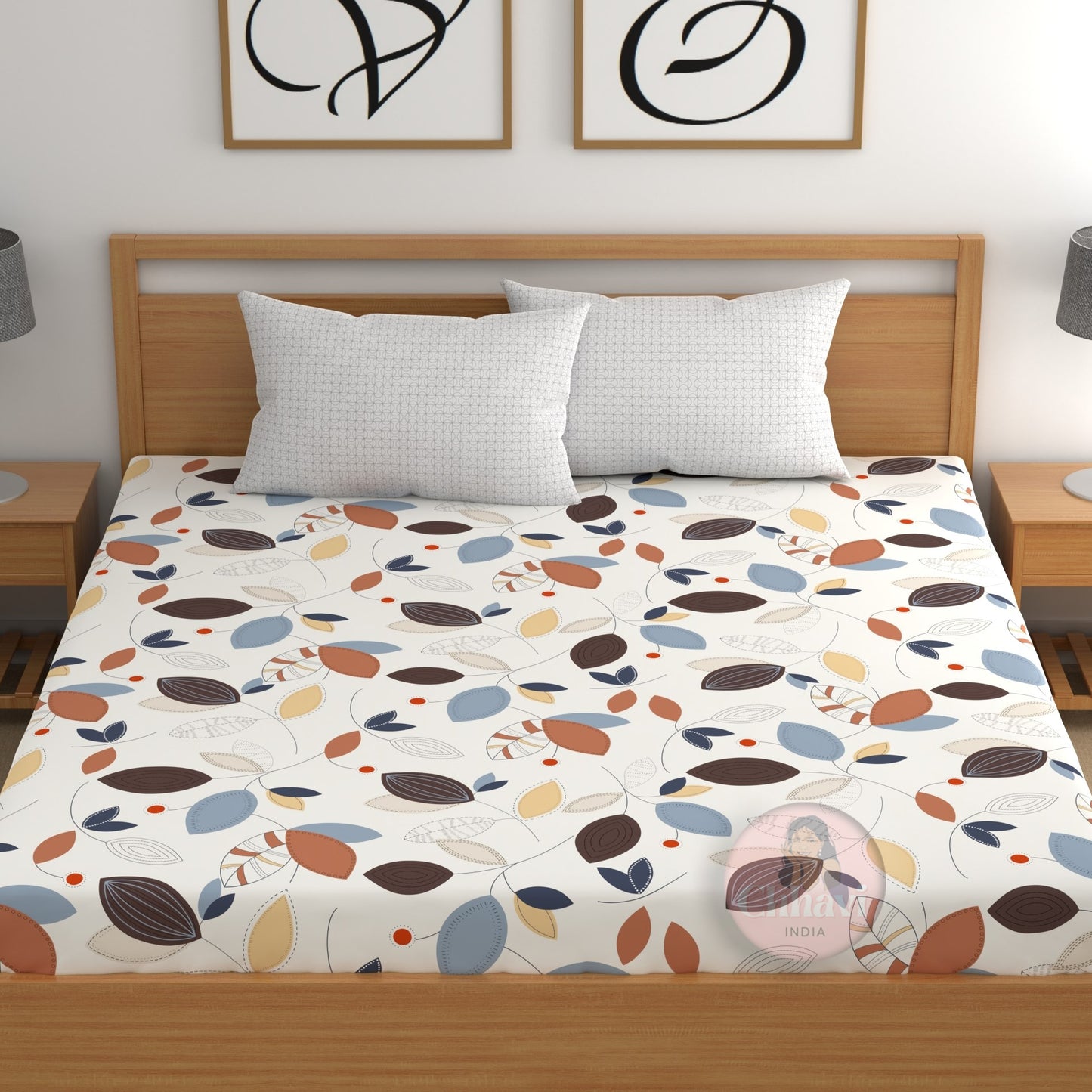 CHHAVI INDIA 210 TC Microfiber Printed King Size Bedsheet With Pillow Covers