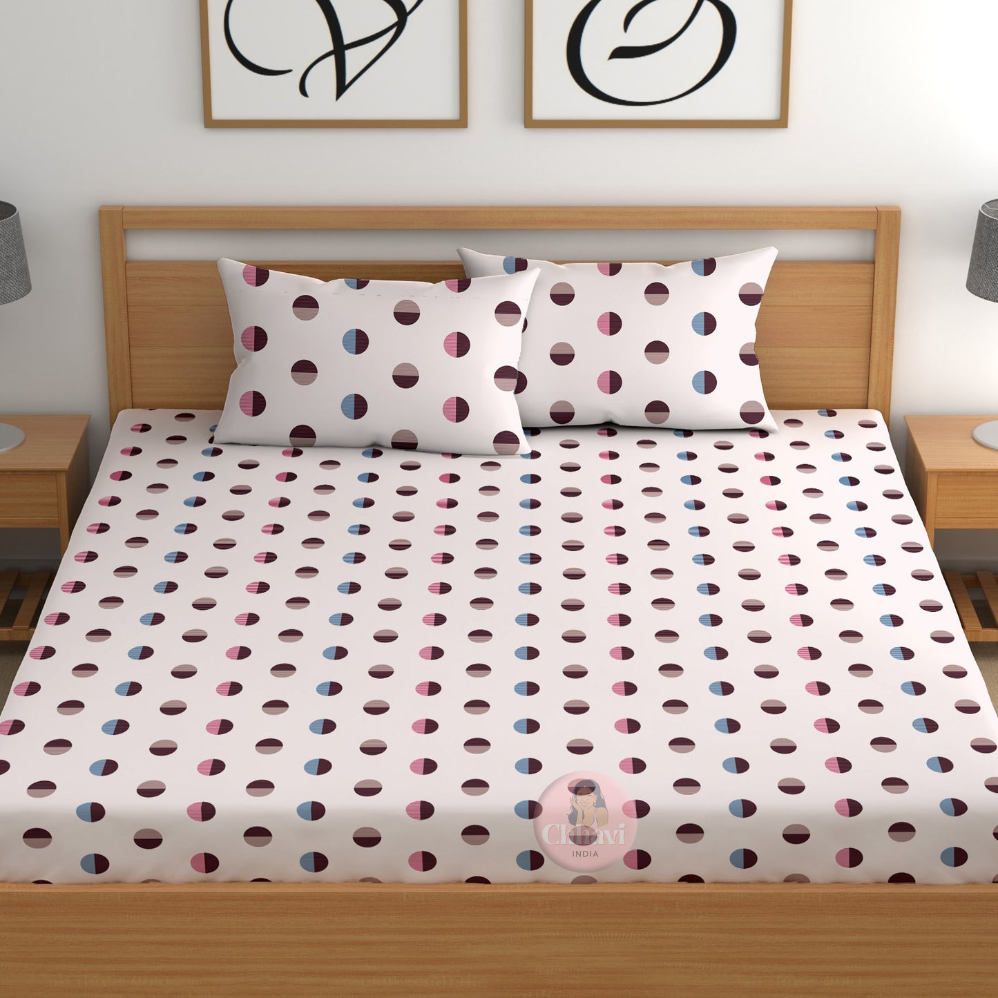 CHHAVI INDIA 210 TC Microfiber Printed King Size Bedsheet With Pillow Covers