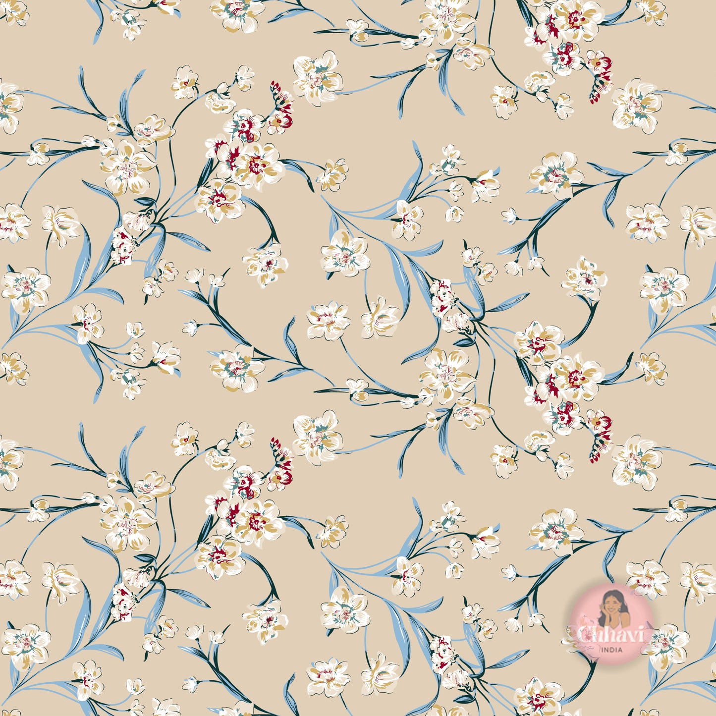 CHHAVI INDIA 210 TC Microfiber Waterproof Printed Fitted (Elastic) Bedsheet